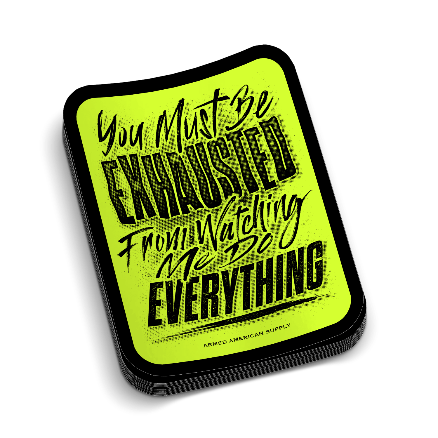 Exhausted - Hard Hat Decal
