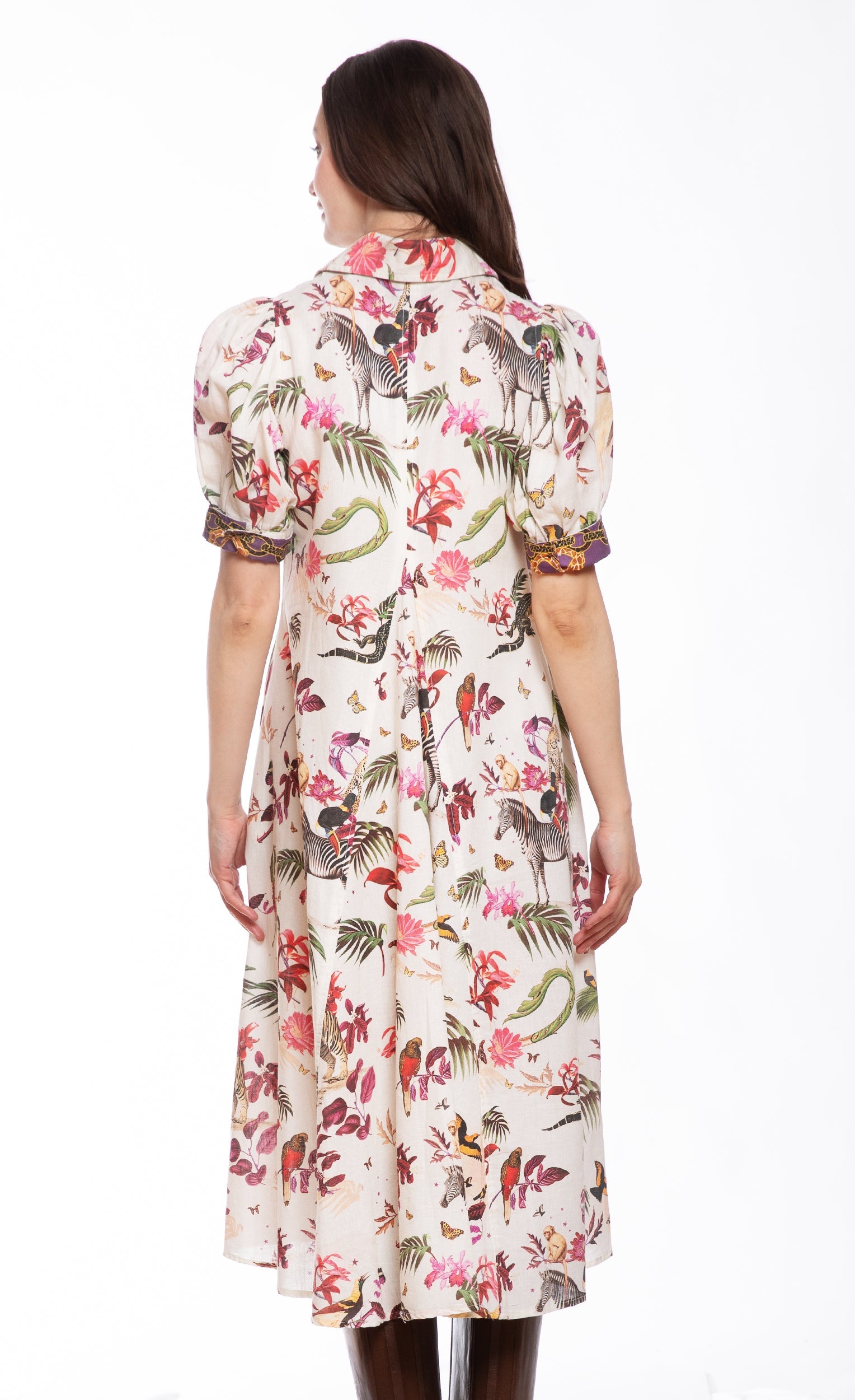 Montauk Dress Violet Safari Print