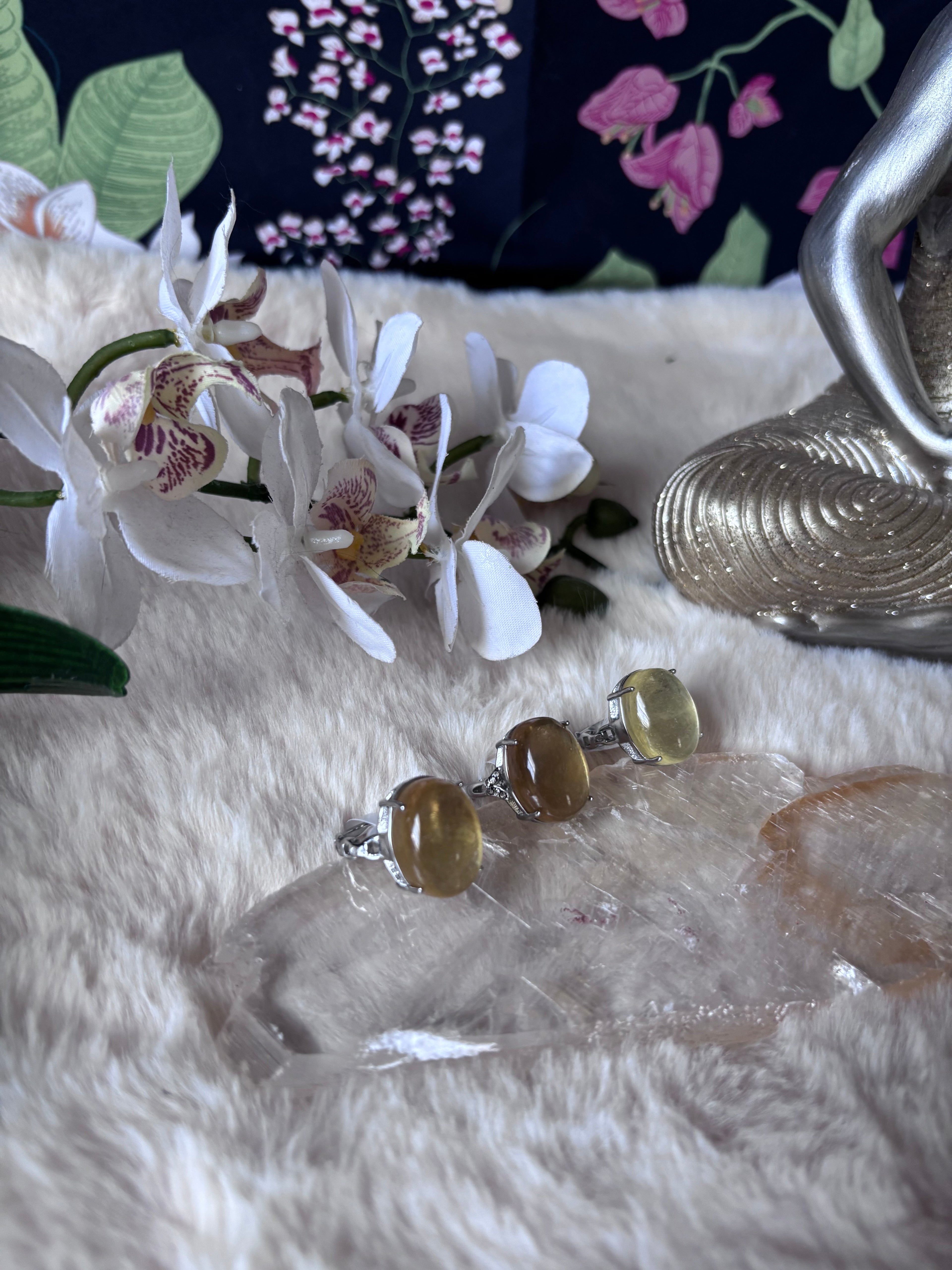 Golden Lepidolite Ring