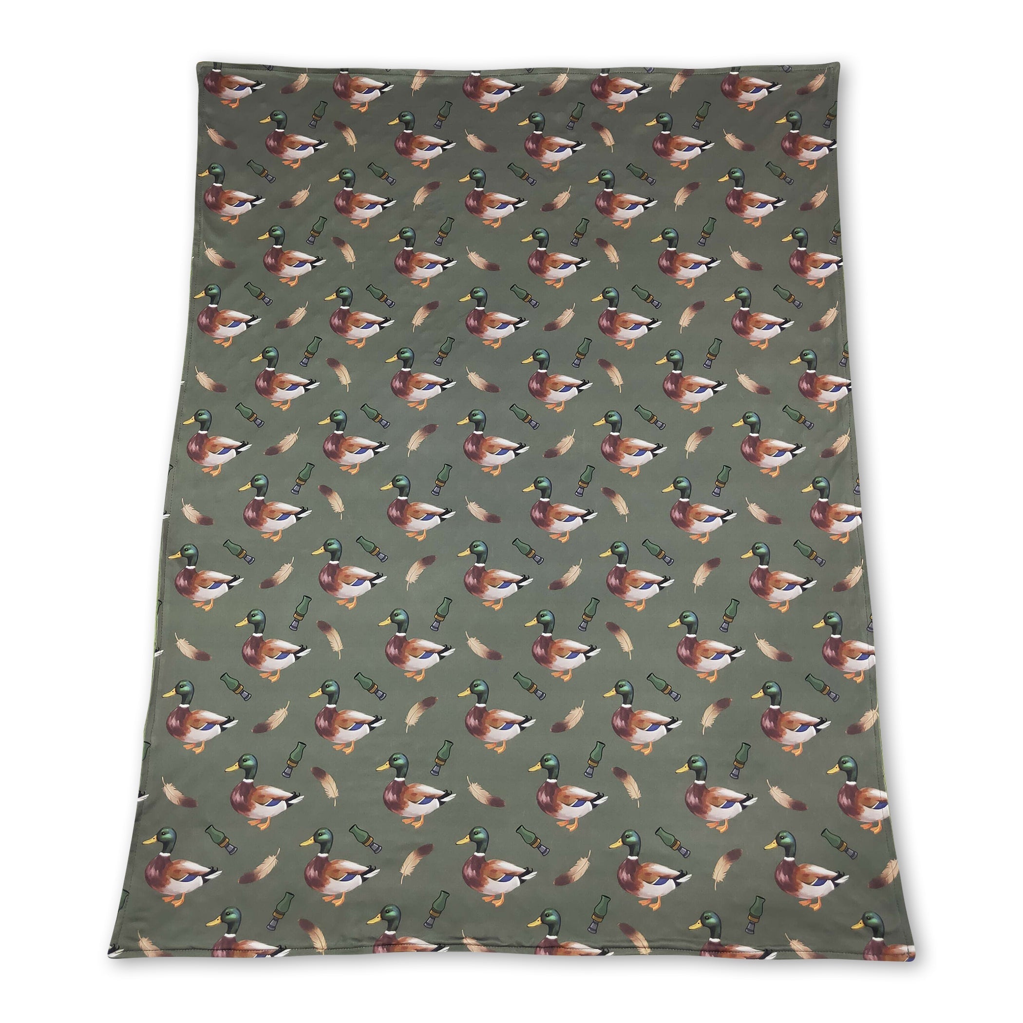 Duck call green hunting baby boys blanket