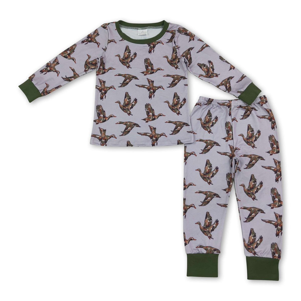 Long sleeves camo duck hunting kids boys pajamas