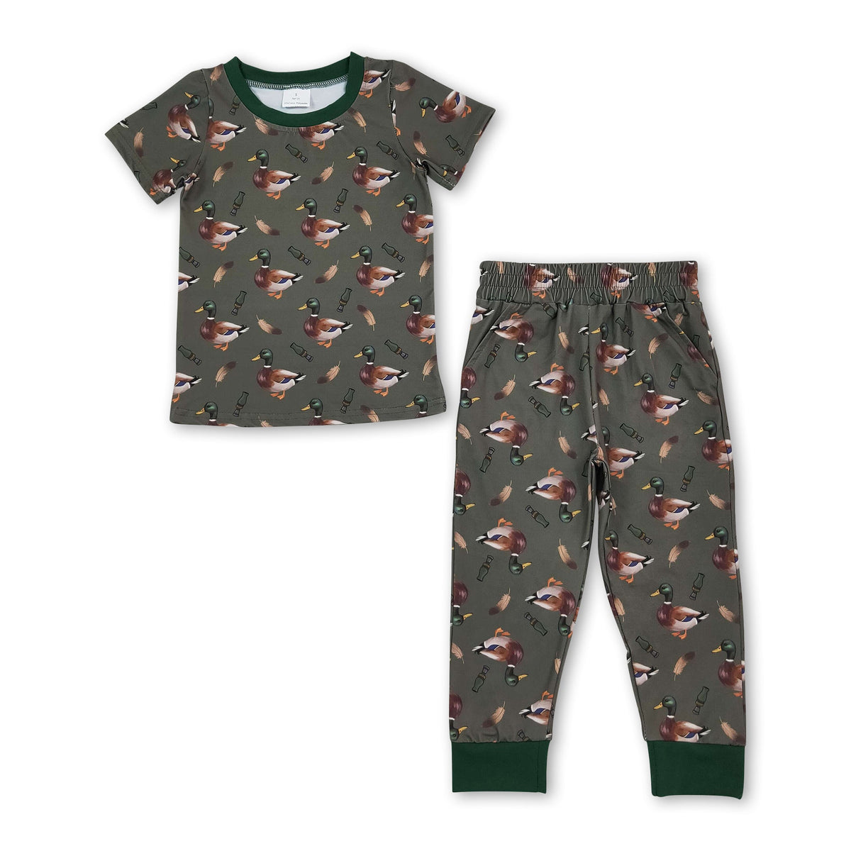 Short sleeves duck call hunting kids boys pajamas