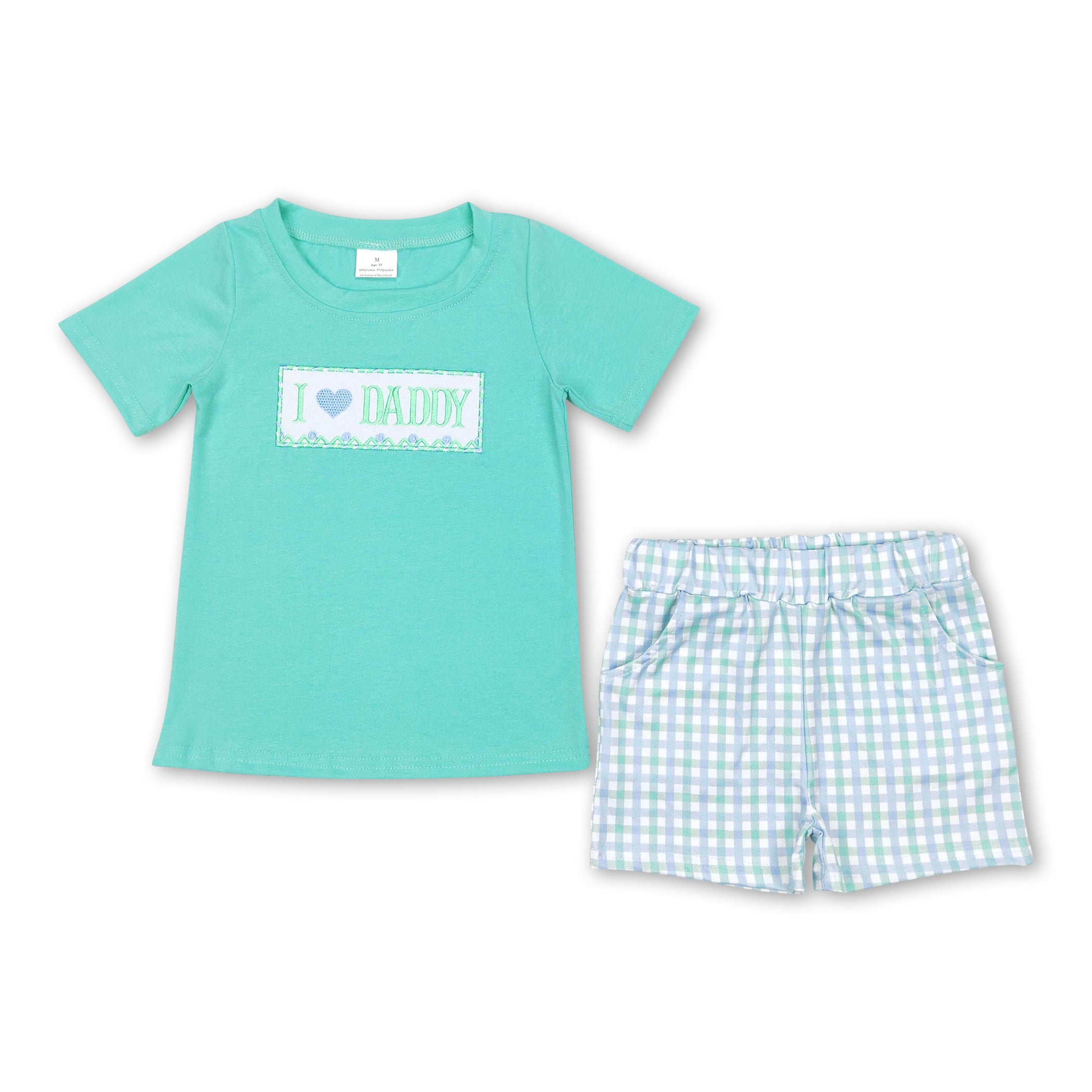 I love daddy top plaid shorts father&