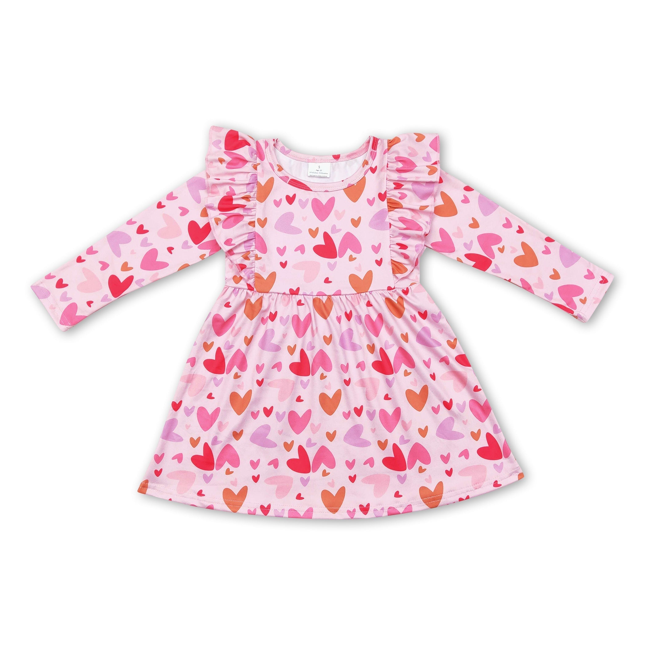 Flutter long sleeves heart girls valentine&