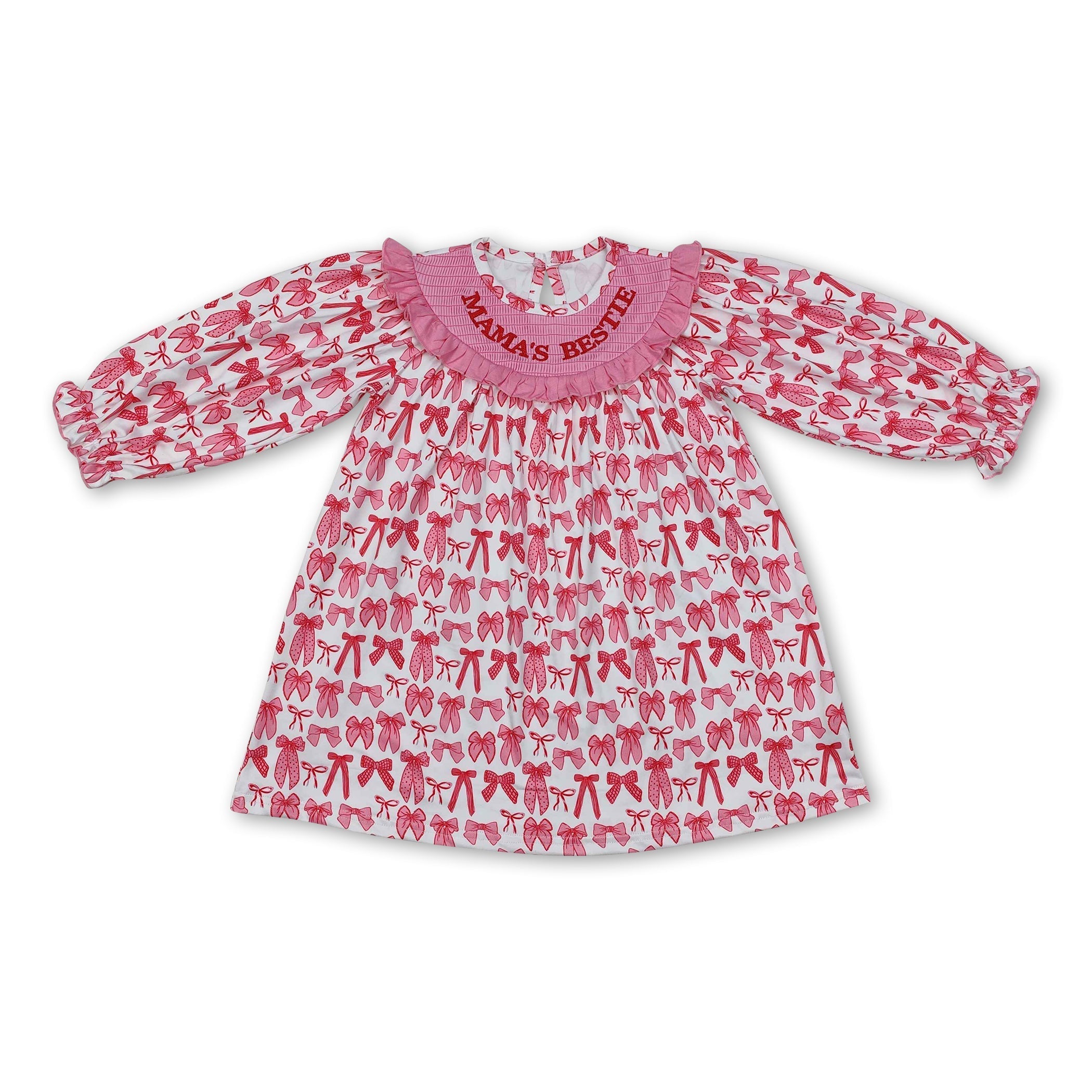 Long sleeves pink bow mama&