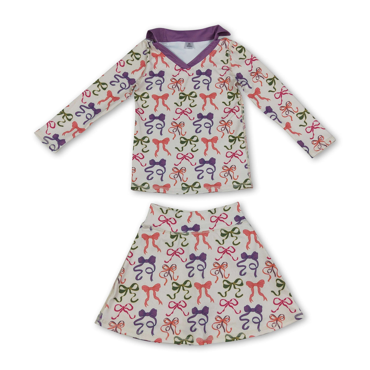 Long sleeves bows kids girls Halloween active wear set