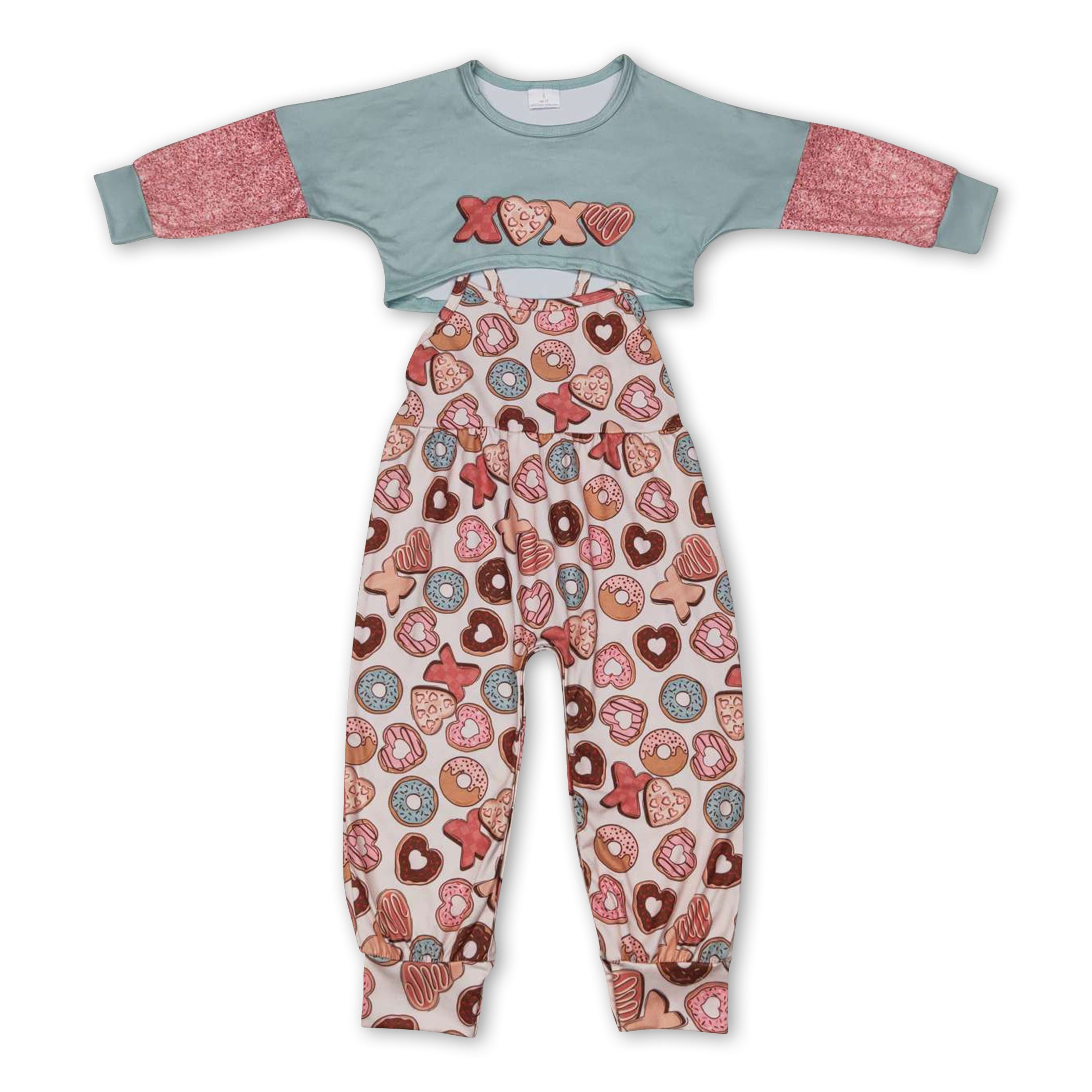 Donut top sleeveless jumpsuit girls valentine&