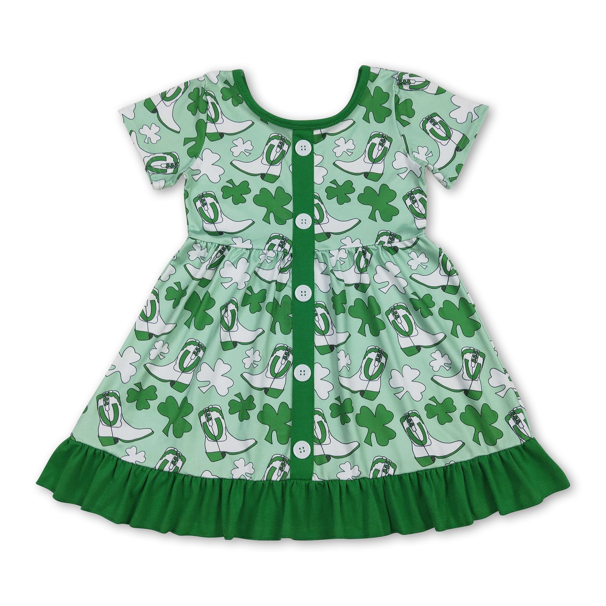 Short sleeves clover boots western girls St Patrick&