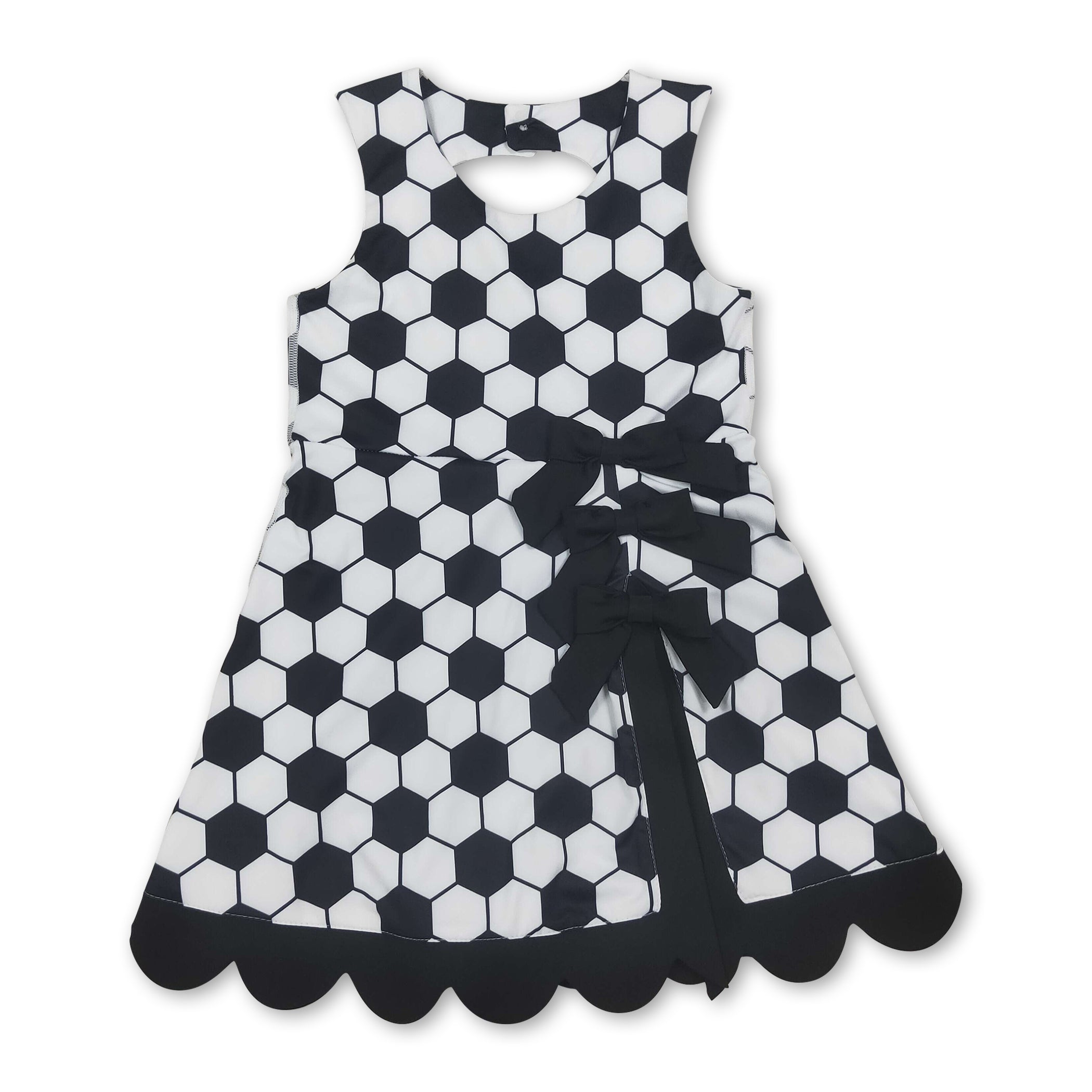 Sleeveless soccer bow kids girls athletic dresses