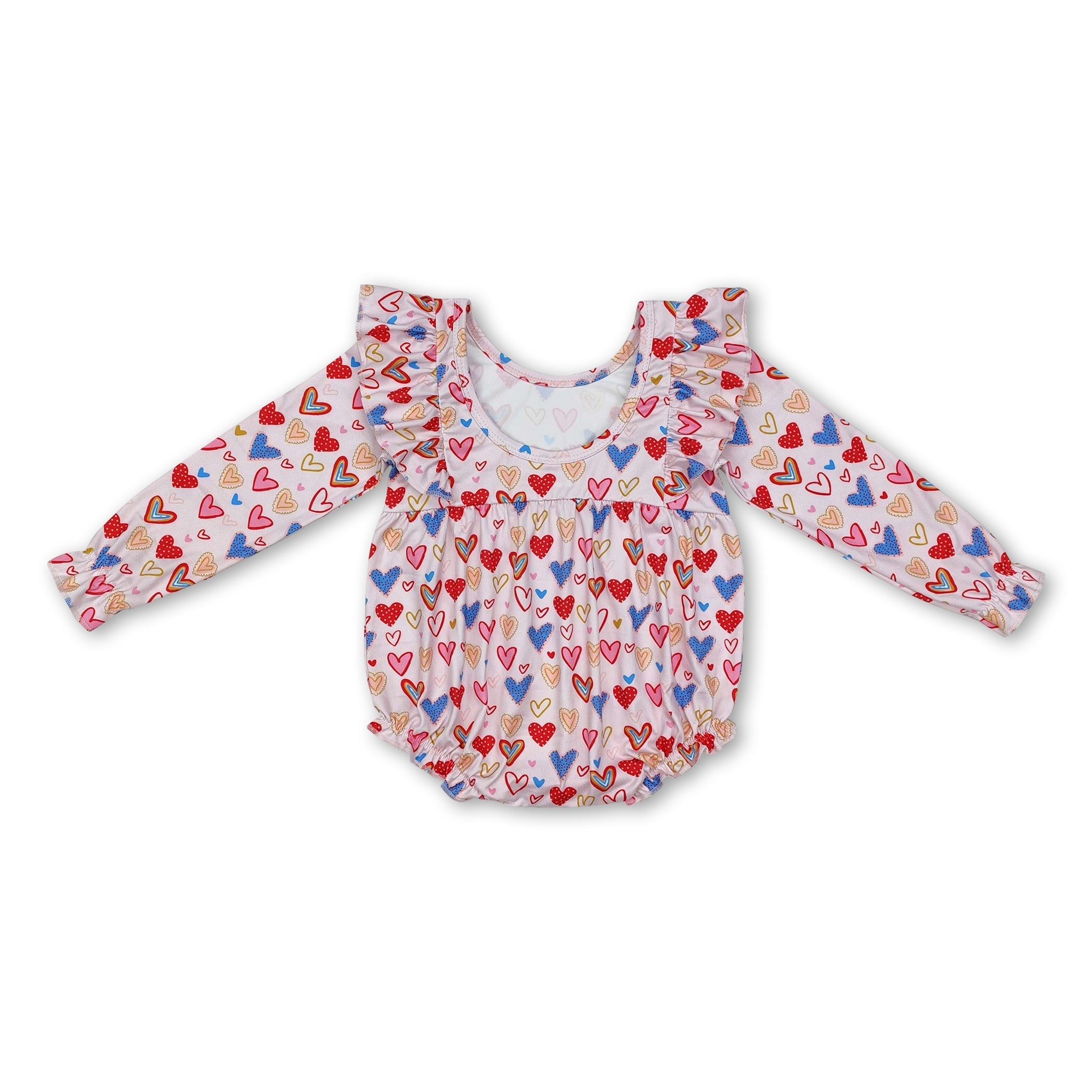 Long sleeves heart baby girls valentine&