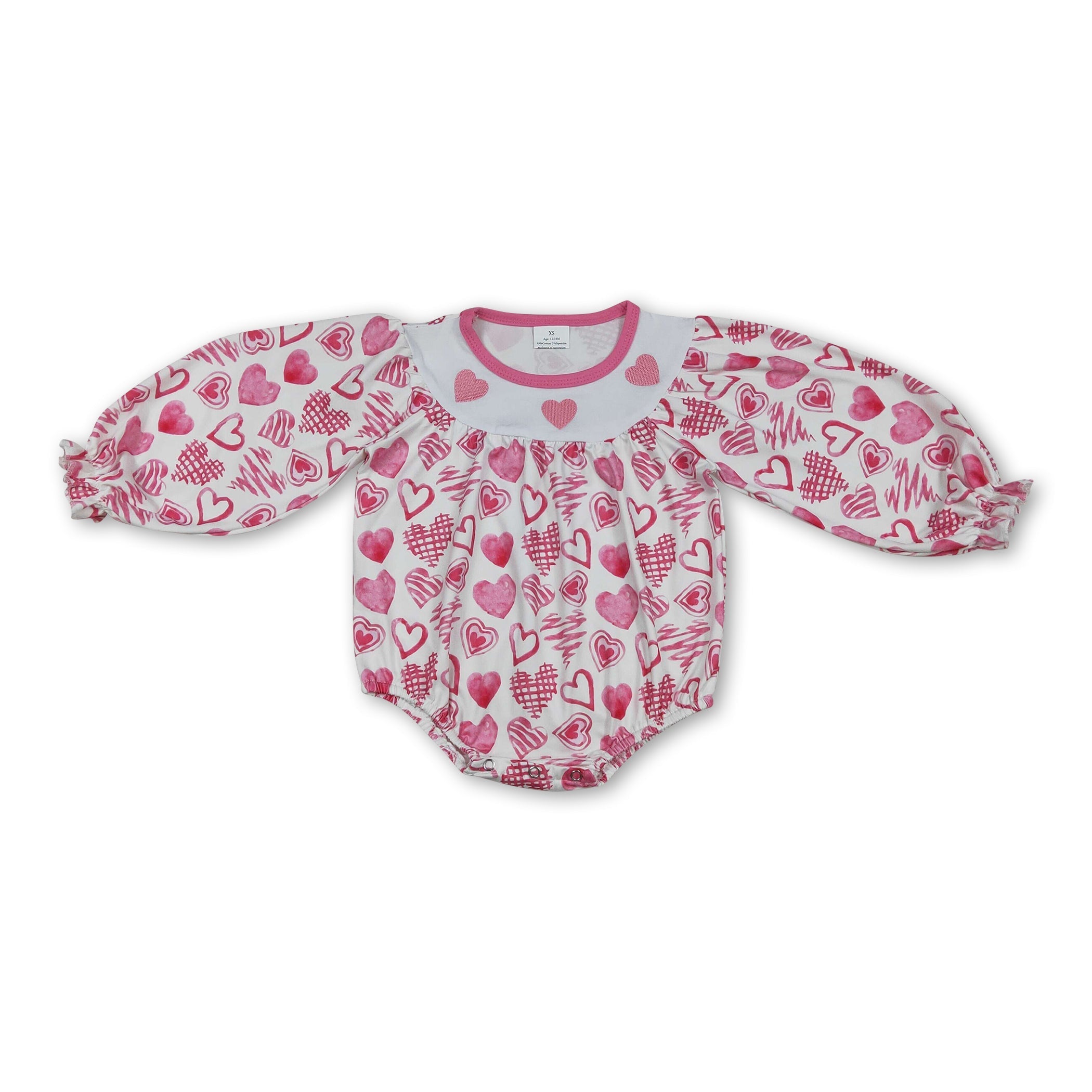 Long sleeves heart baby girls Valentine&