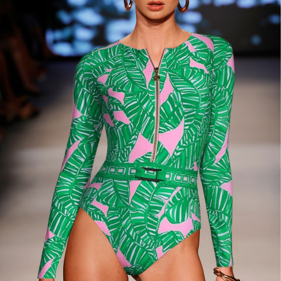 Printed One Piece Swimsuit Women&