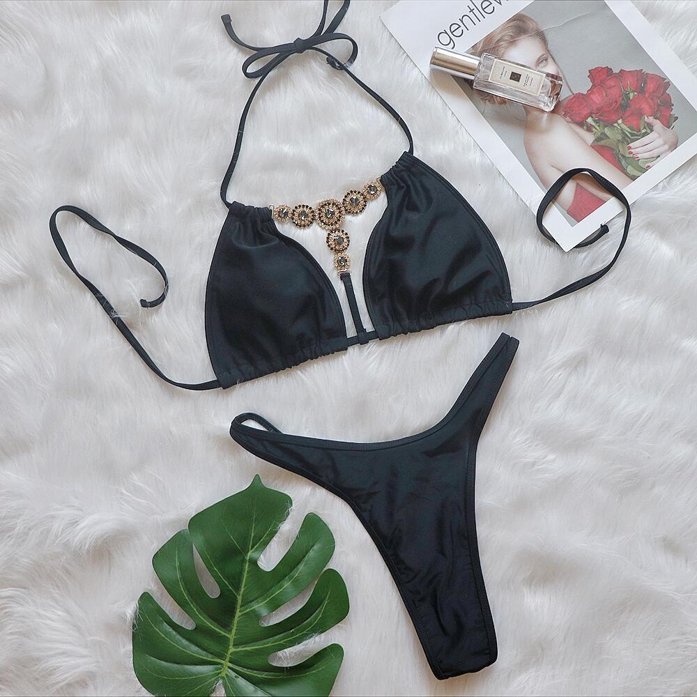 Bikini Crystal Diamond Split Women&