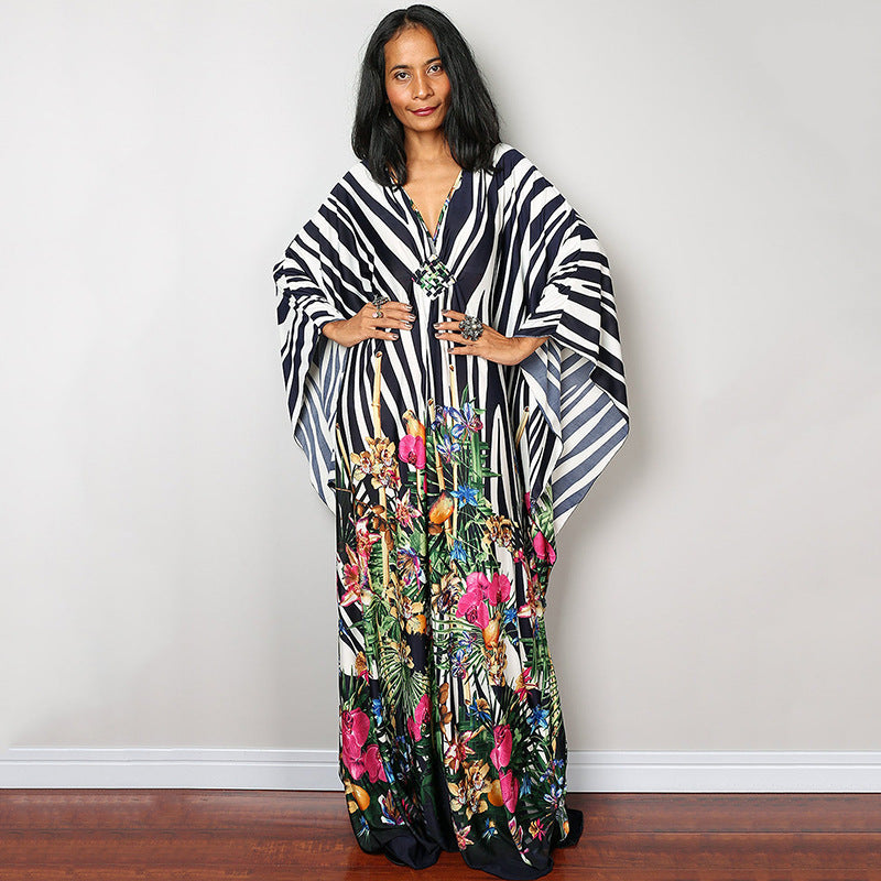 Beach Dress Loose Seaside Vacation Sun Protection Robe Beach Cover Up Swimsuit Outwear Women