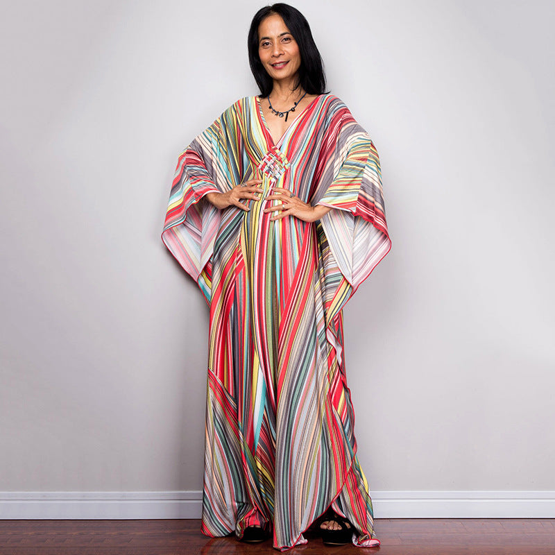 Beach Dress Loose Seaside Vacation Sun Protection Robe Beach Cover Up Swimsuit Outwear Women