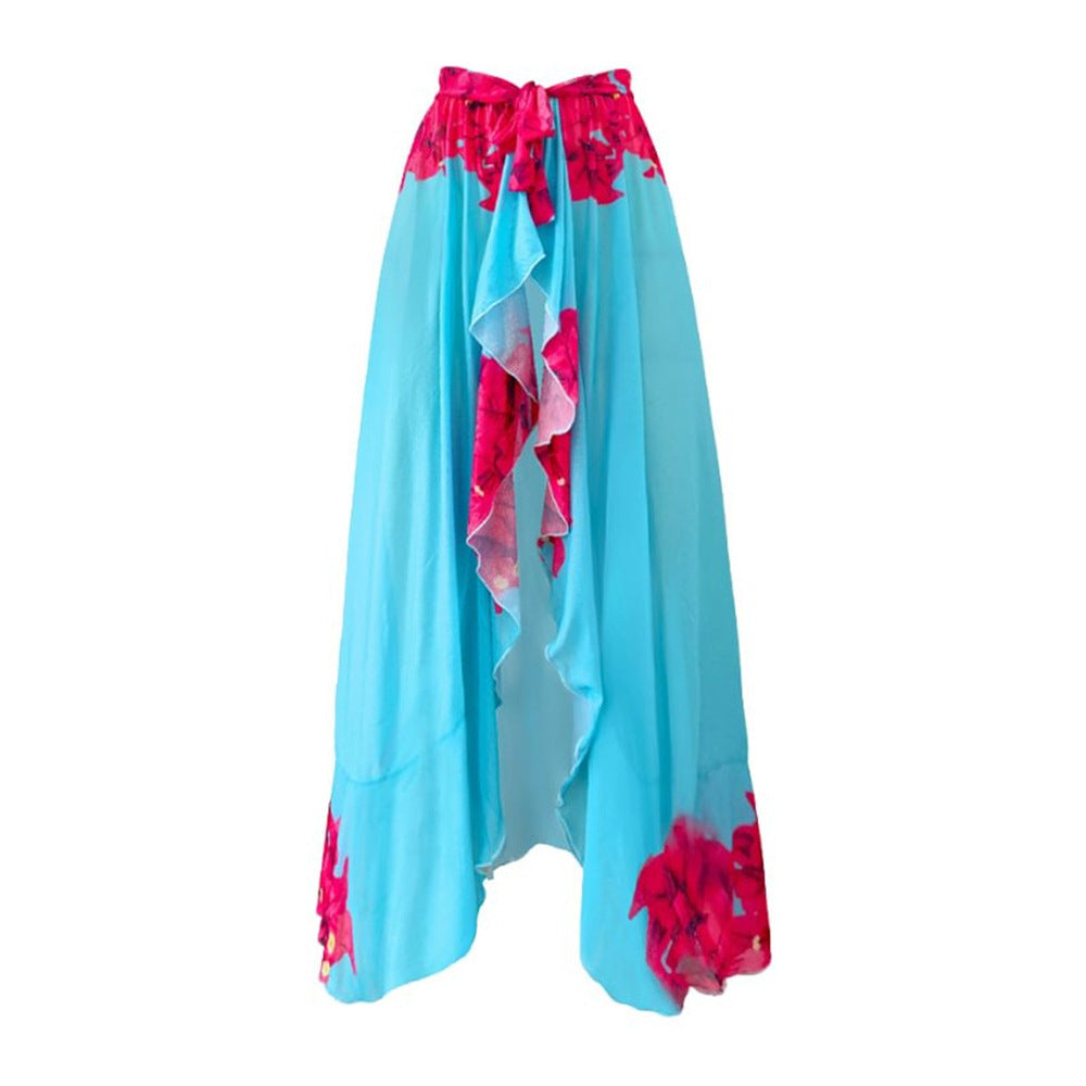 Printing One Piece Women Swimwear Suit European, French Retro Cover Belly Slimming Swimsuit
