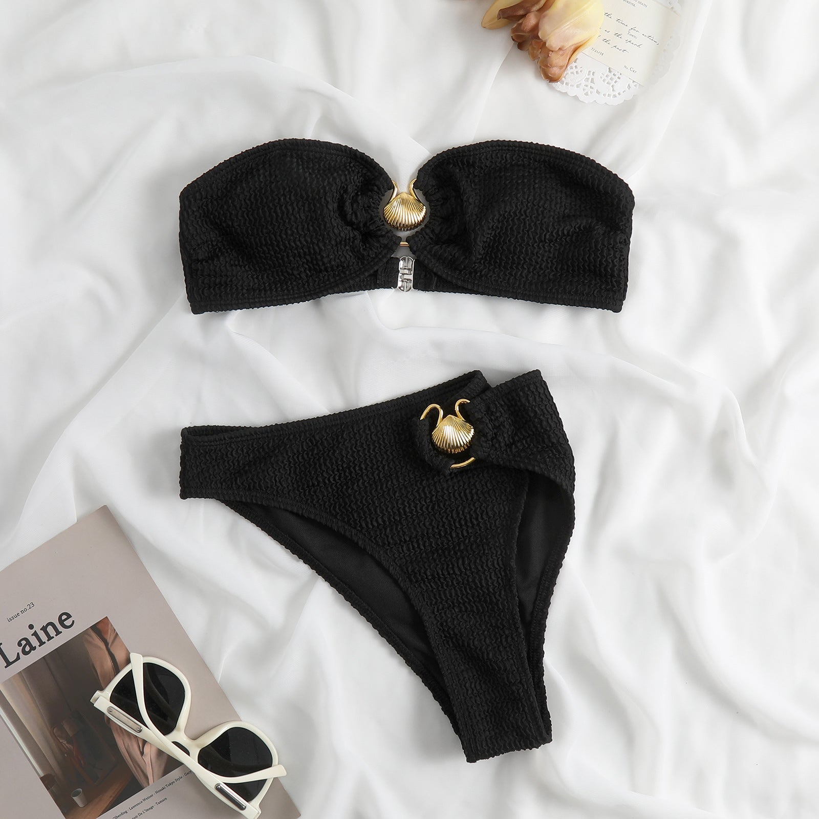 Sexy Tube Top Shell Bikini Swimsuit Popular Swimsuit Women