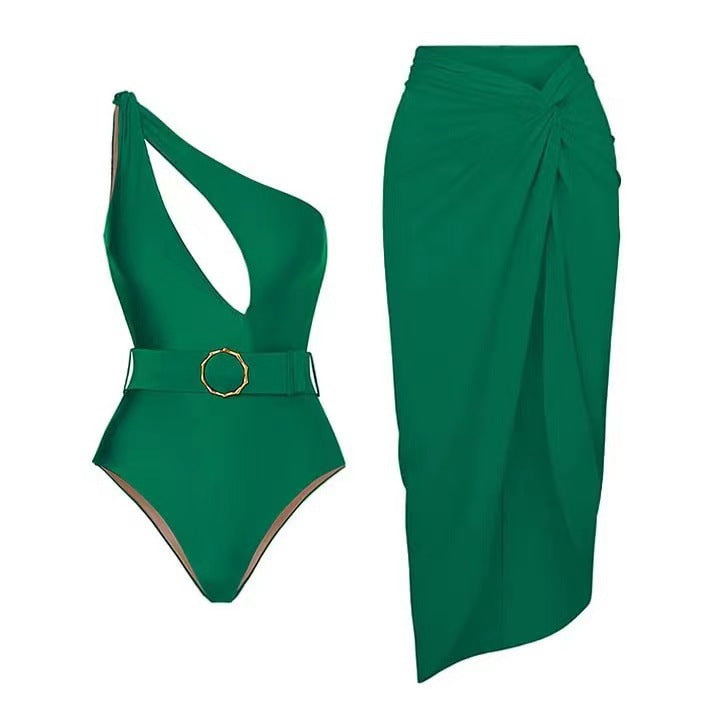One Piece Swimsuit Sexy Vacation Beach Suit Skirt Swimsuit