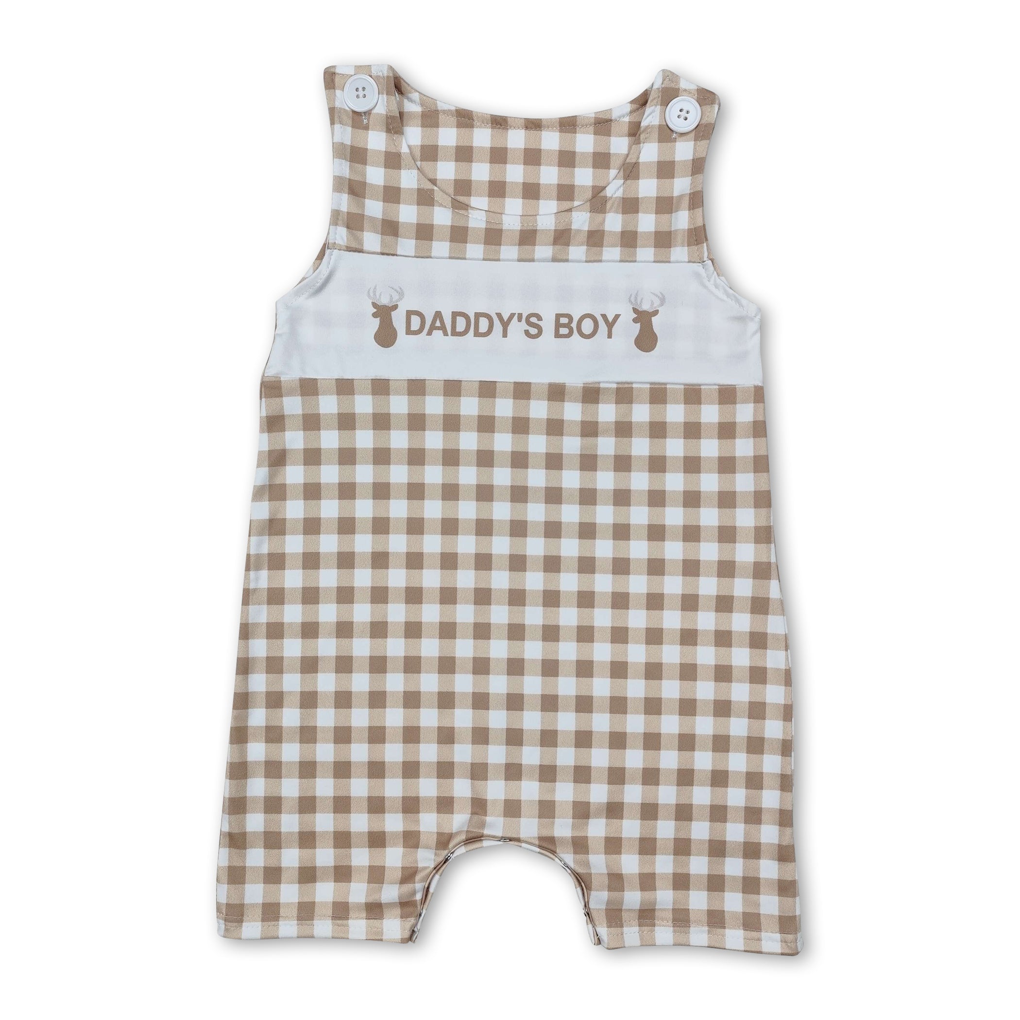 Khaki plaid sleeveless daddy&