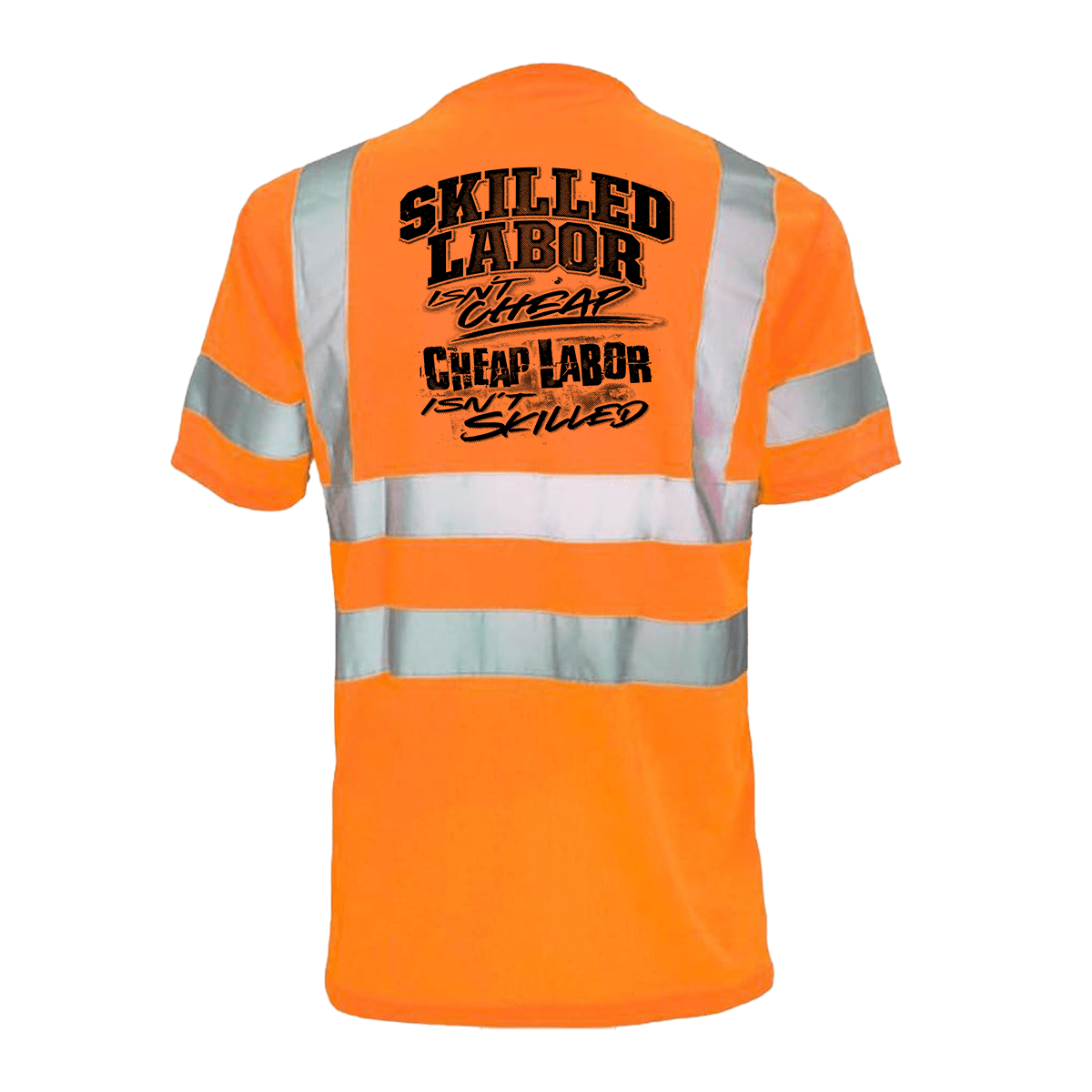 Reflective safety T-shirt by Armed American Supply with high-visibility reflective strips, designed for skilled labor workers.