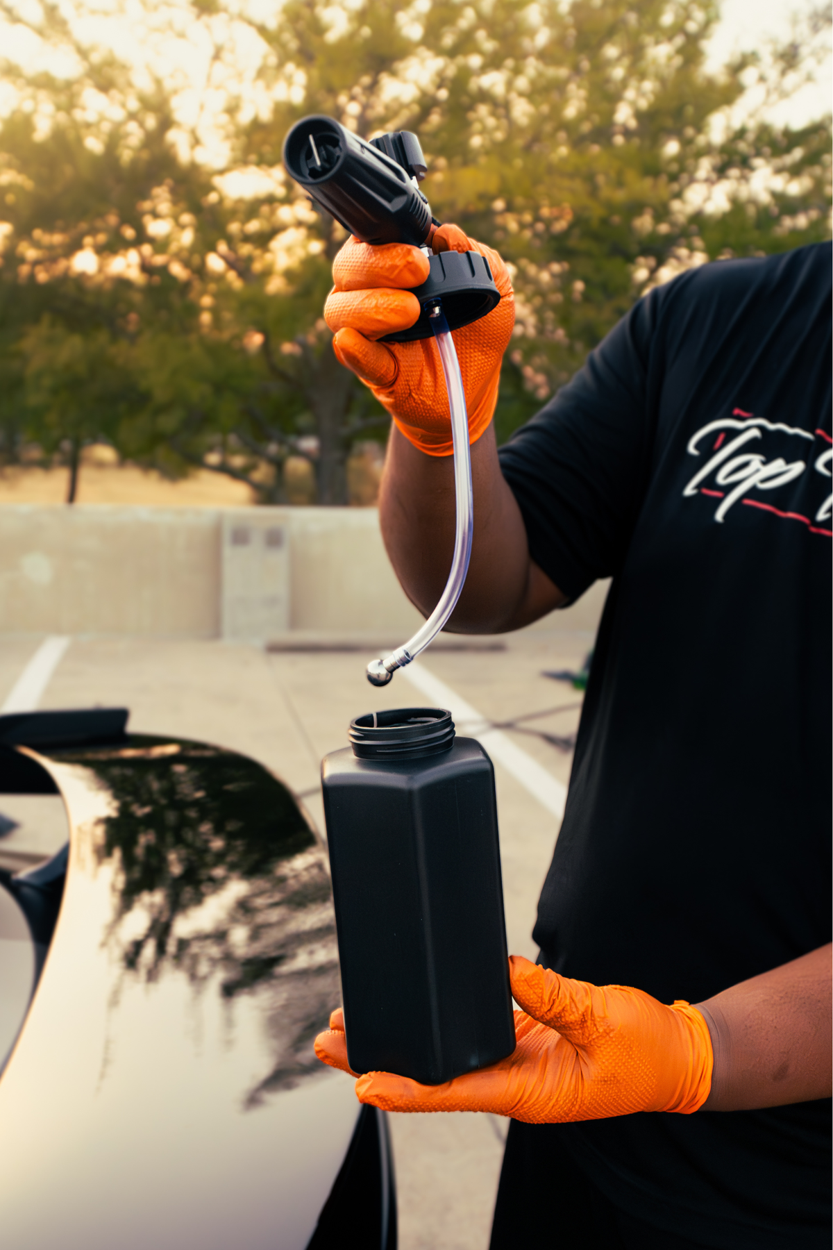 Blackline Car Care BLACKLINE® Foam Cannon PRO attached to a pressure washer, ready for car washing with thick foam.