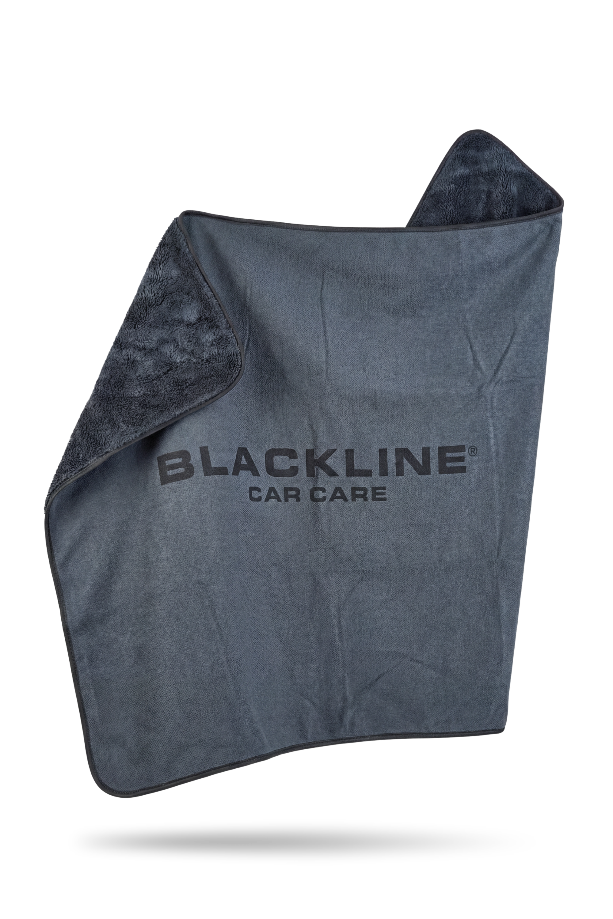 Blackline Car Care BLACKLINE® Slim Twisted-Loop Drying Towel, black microfiber towel with twisted-loop design for car drying