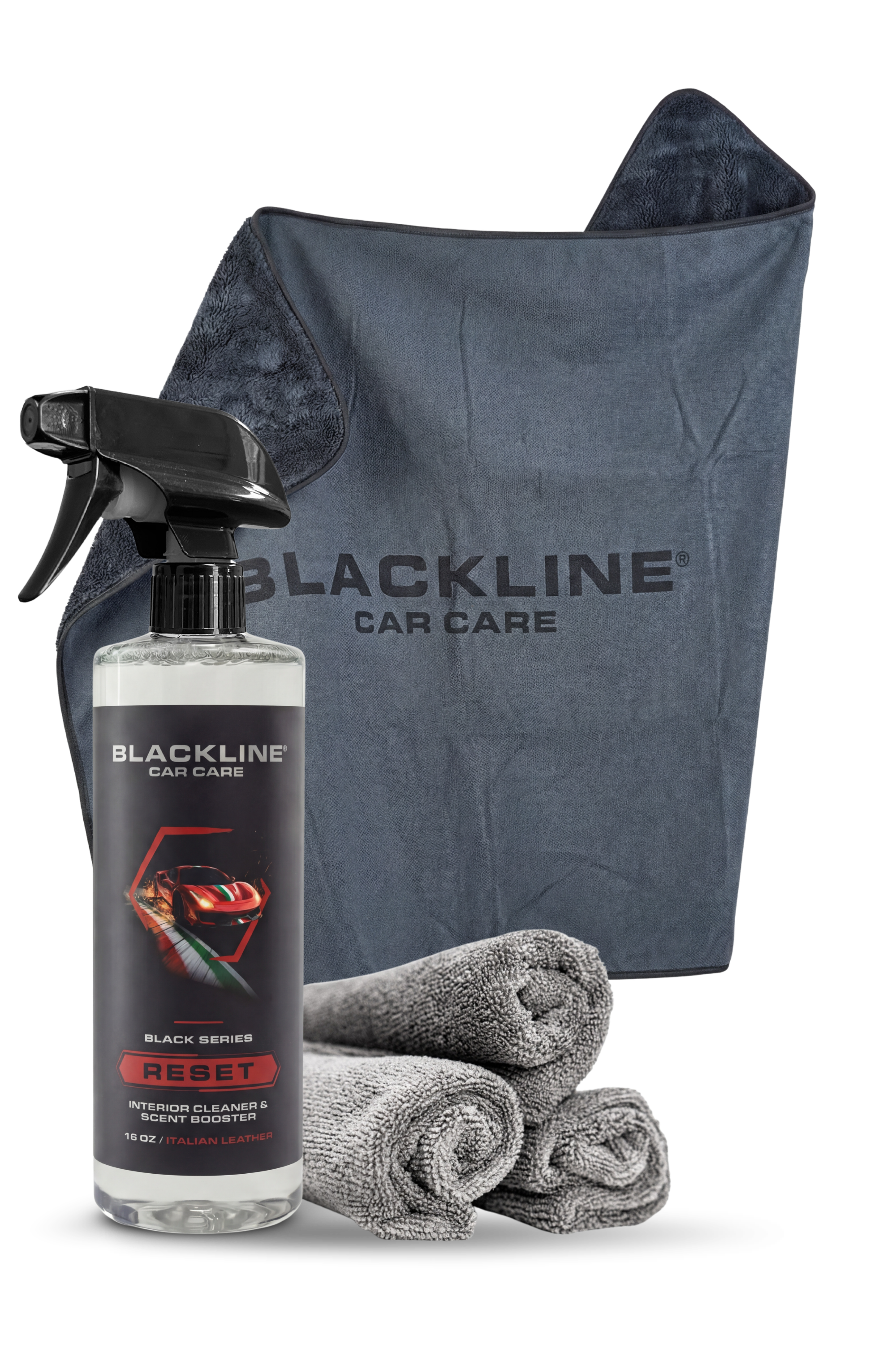 Blackline Car Care BLACKLINE® Slim Twisted-Loop Drying Towel for car drying, black microfiber with twisted-loop texture