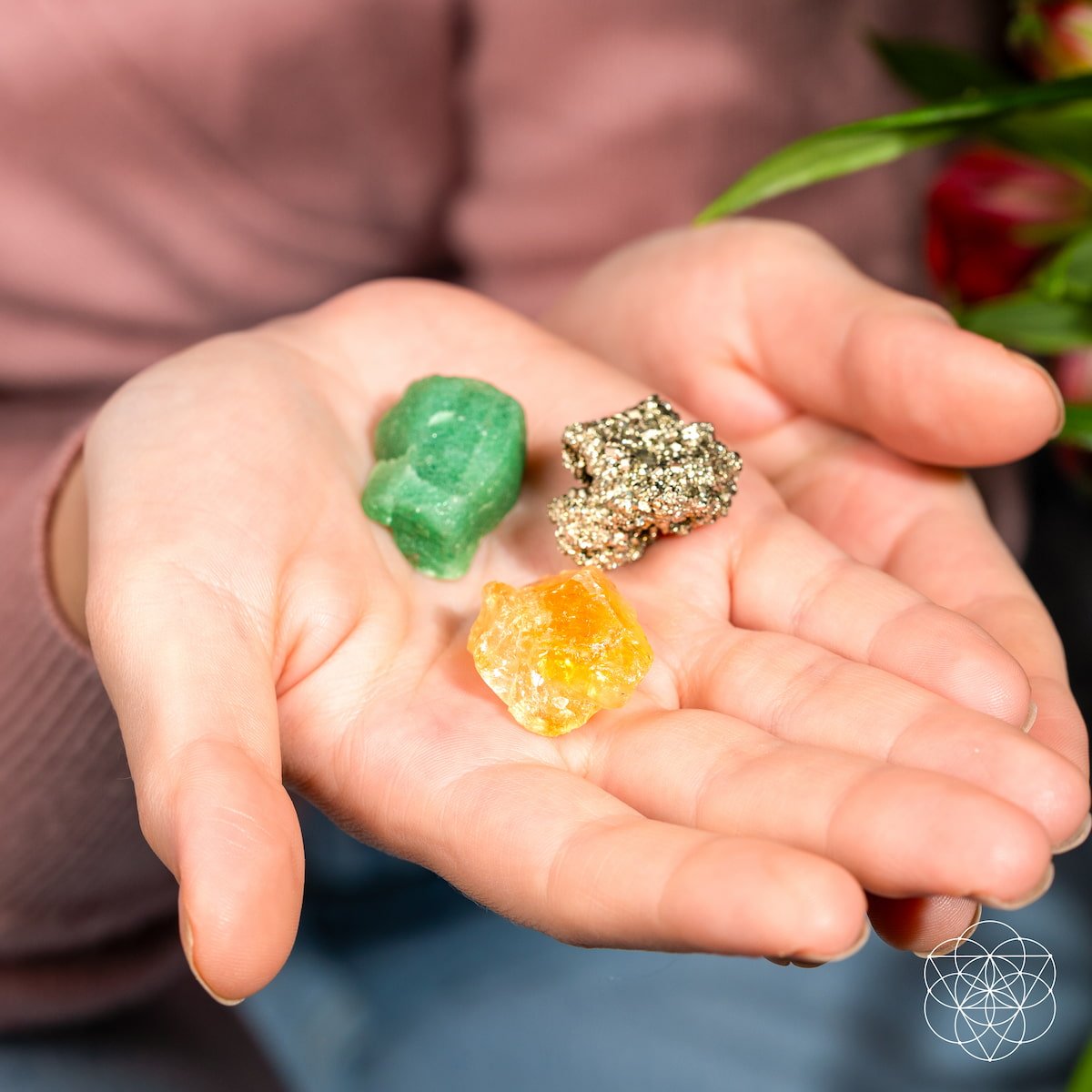Set of three natural home decorations from the Abundance Trio by Conscious Items featuring organic textures and earthy tones.