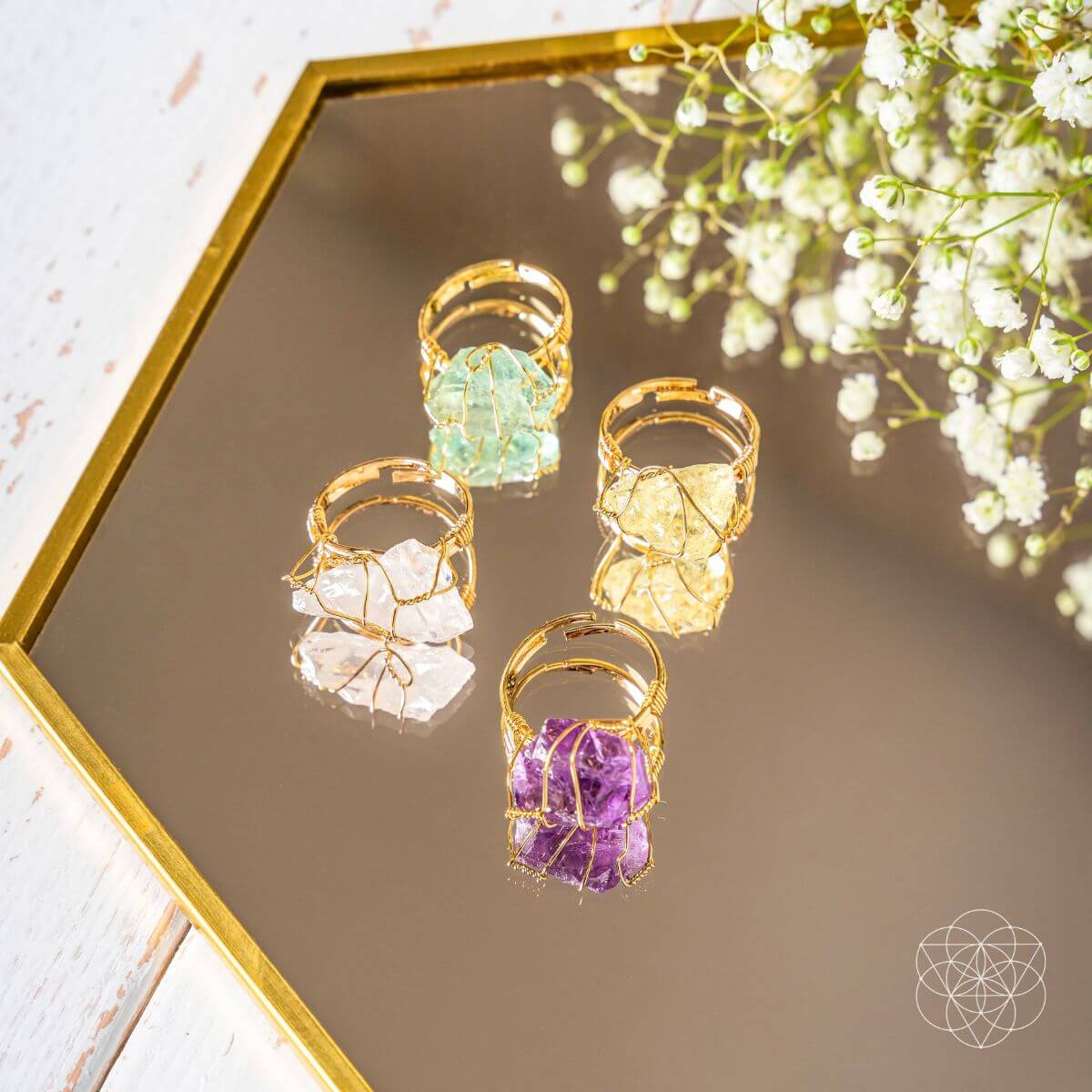 Conscious Items anti-stress rings set featuring small, colorful rings designed to help reduce stress and promote relaxation.