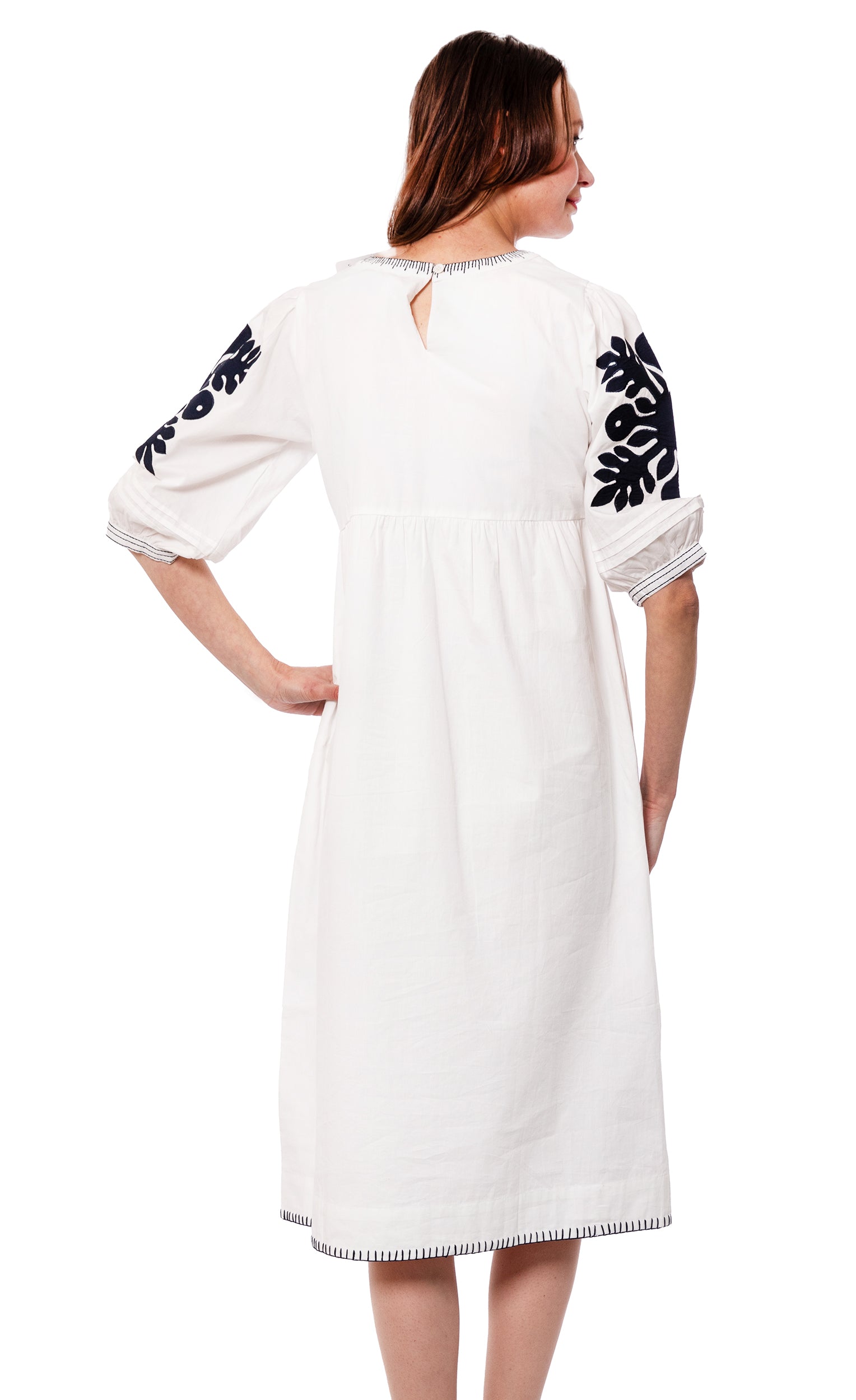 Black and white applique dress by Dizzy-Lizzie featuring a stylish design and elegant silhouette.