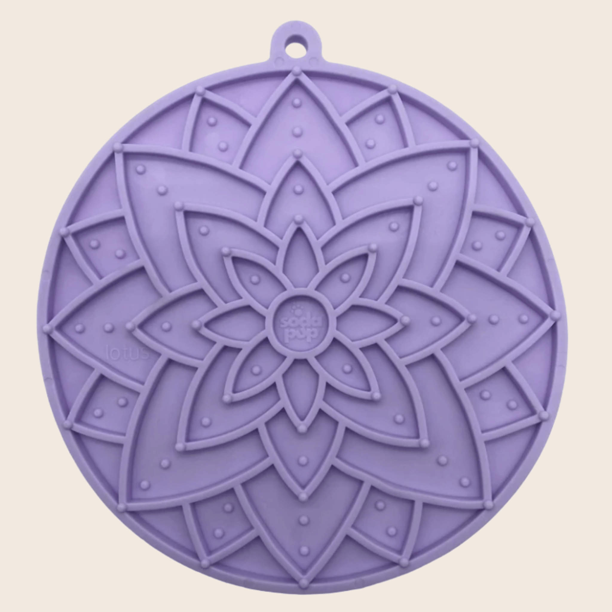 Purple Farm To Pet round dog lick mat with suction cups, designed for engaging pets during feeding or play.