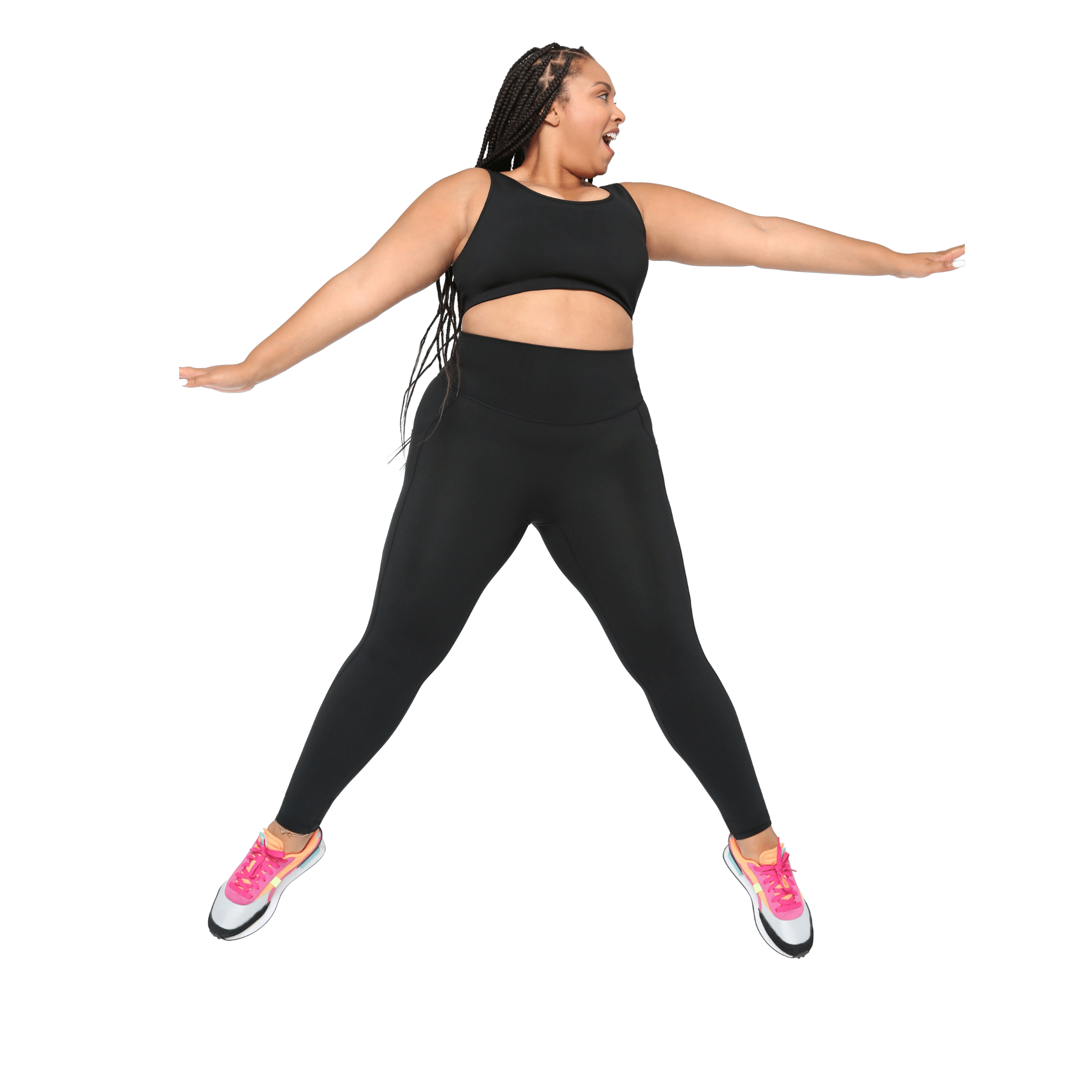 Fitkitty Culture BodyLove High Support Sports Bra worn by a model, showcasing its supportive design and athletic fit.