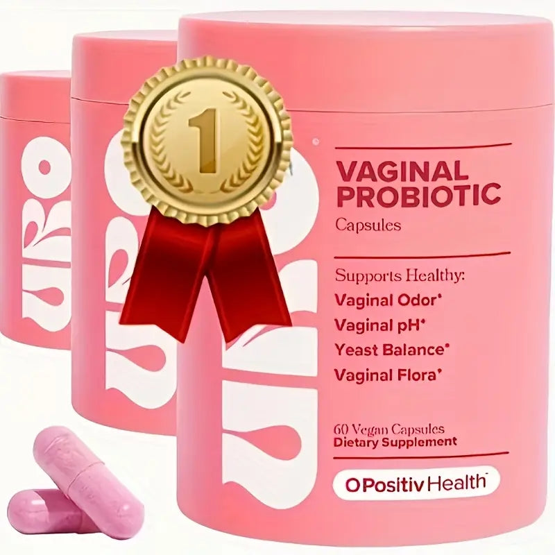 Healthova URO Vaginal Probiotics for Women, 60 capsules, with prebiotics and Lactobacillus for pH balance and vaginal health.