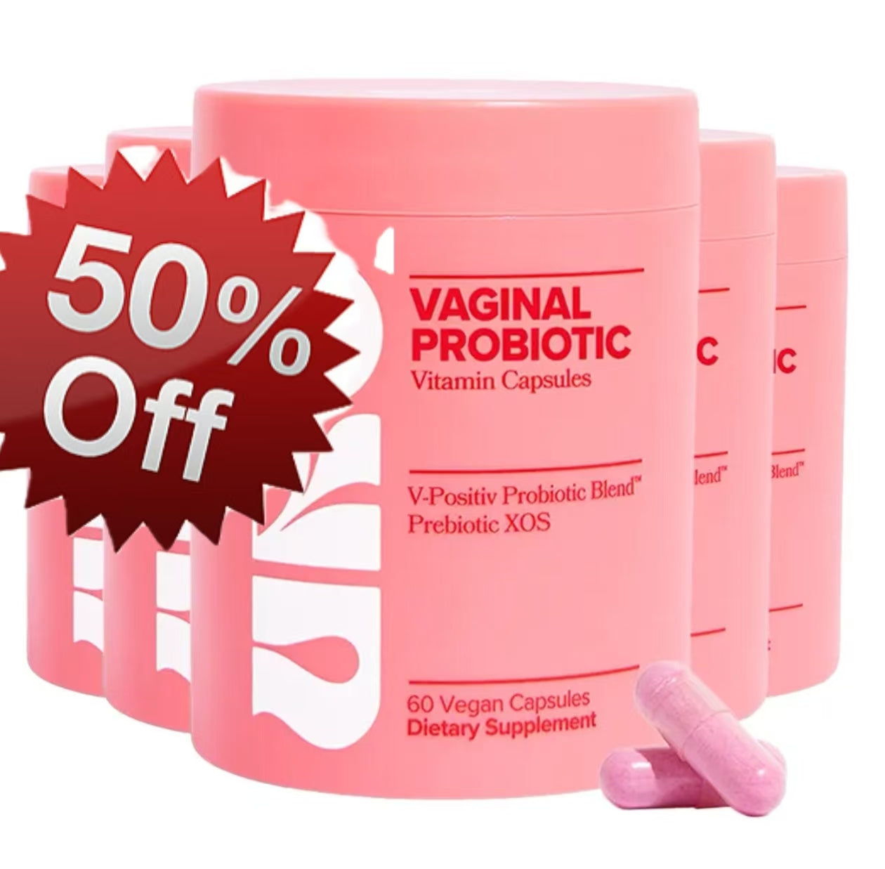 Healthova URO Vaginal Probiotics for Women, 60 count, showing probiotic capsules and packaging to support vaginal health and pH balance.