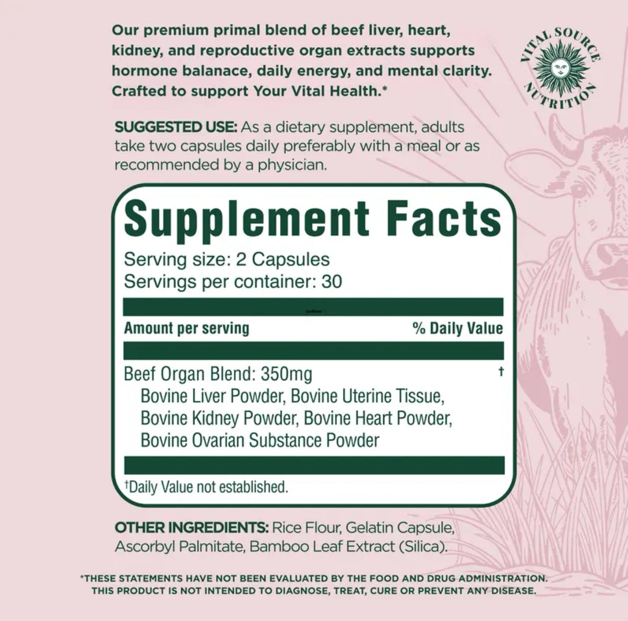 Vital Source Nutrition-BiFi Primal Health Blend capsules by Healthova, showing the supplement bottle with label and capsules inside.