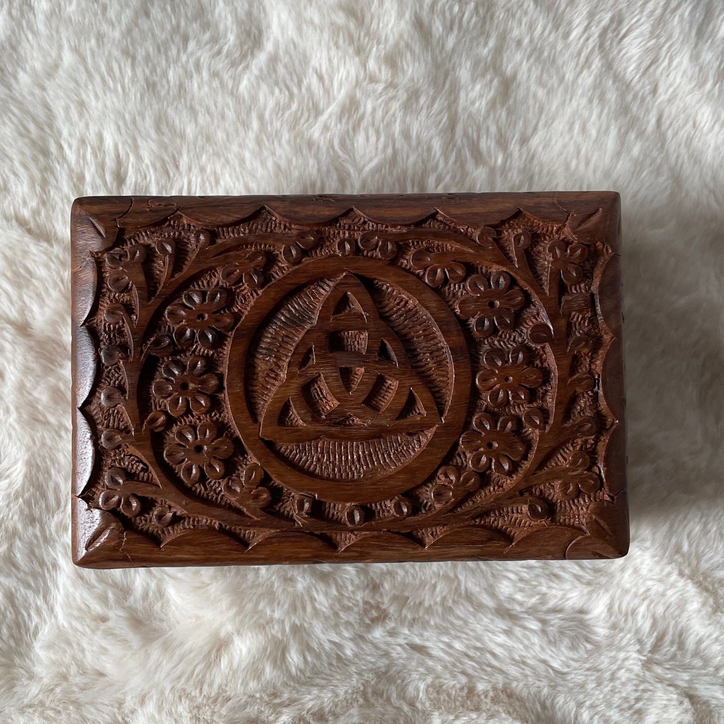 Triquetra Carved Wooden Box