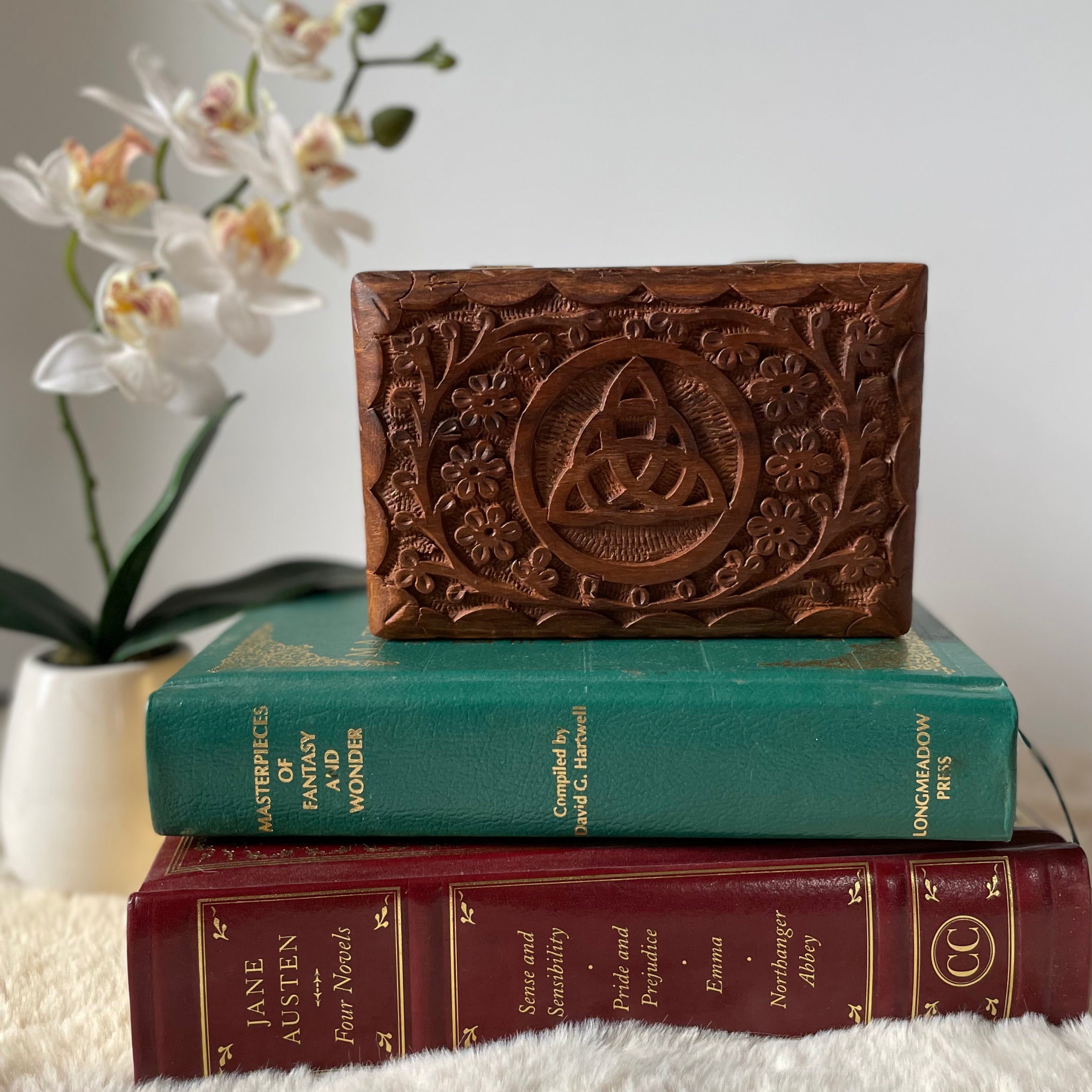 Triquetra Carved Wooden Box