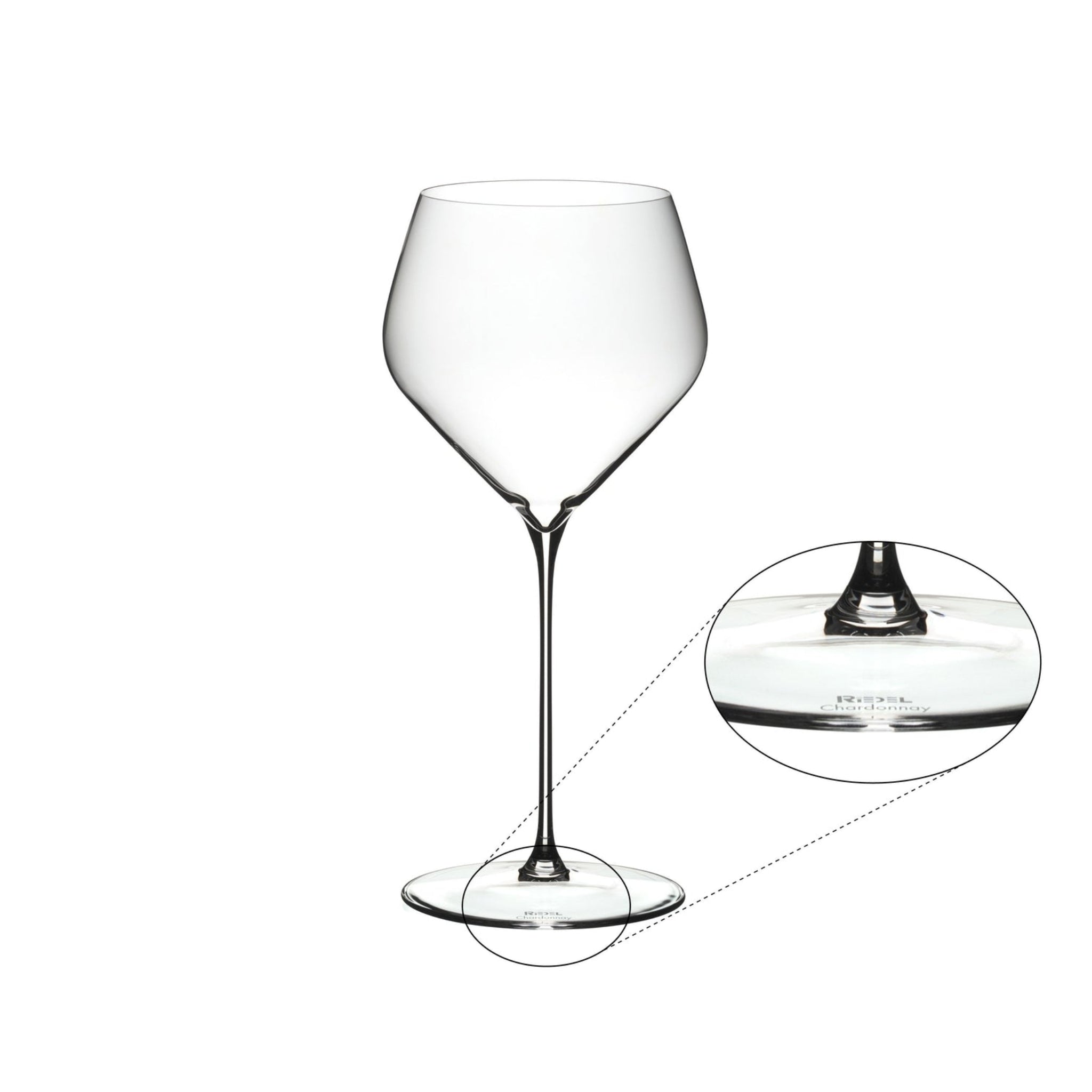Set of two Riedel Veloce Chardonnay glasses in clear glass, elegant barware for wine tasting, by Liquor Geeks.