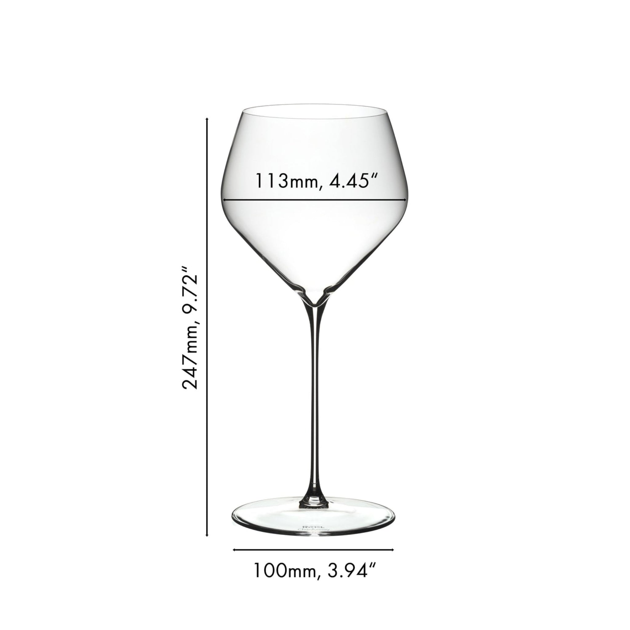 Set of 2 Riedel Veloce Chardonnay glasses for wine, featuring elegant design, made by Liquor Geeks for barware enthusiasts.