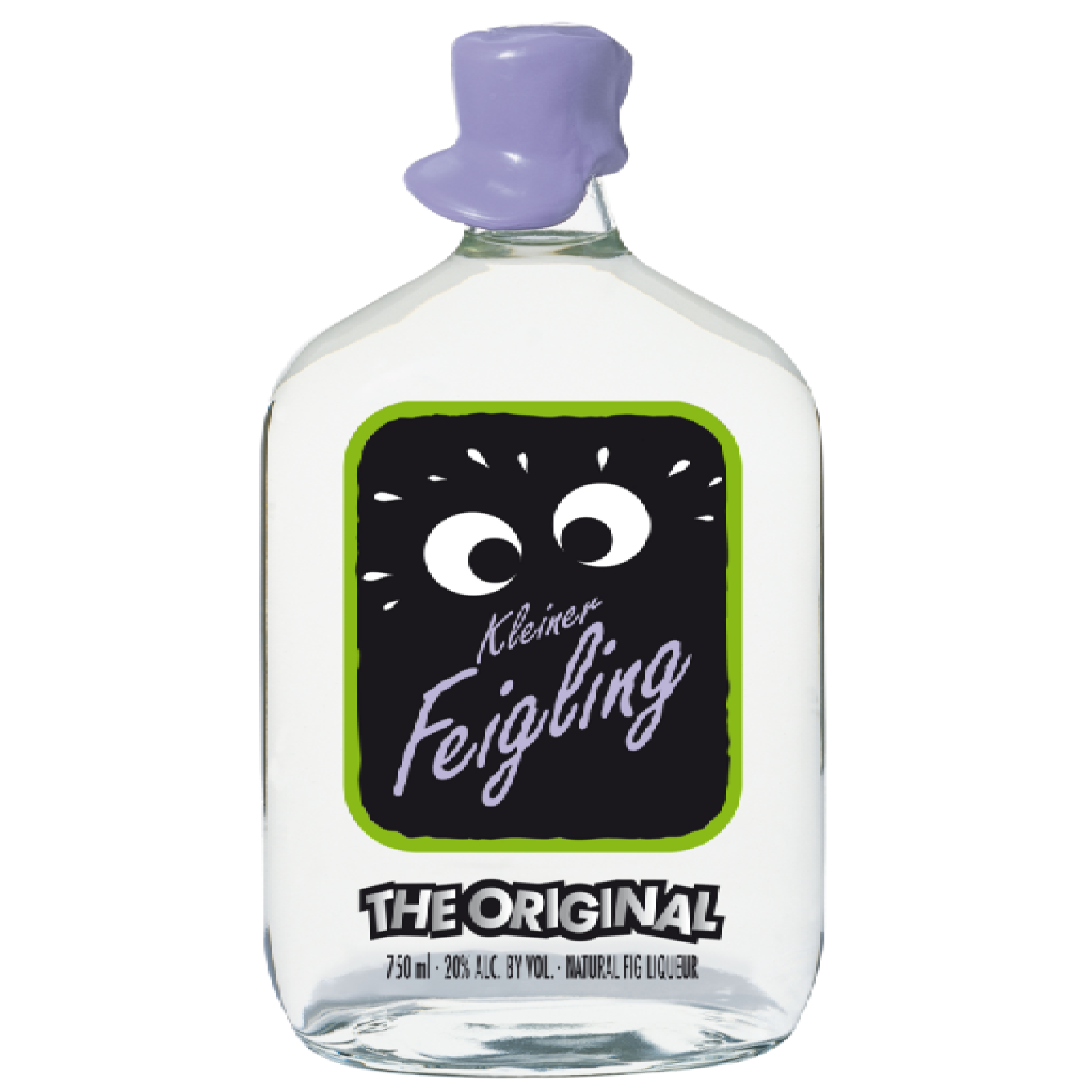 Kleiner Feigling Fig Liqueur bottle from Liquor Geeks, 750 ml, with a label featuring a fig illustration and colorful design.