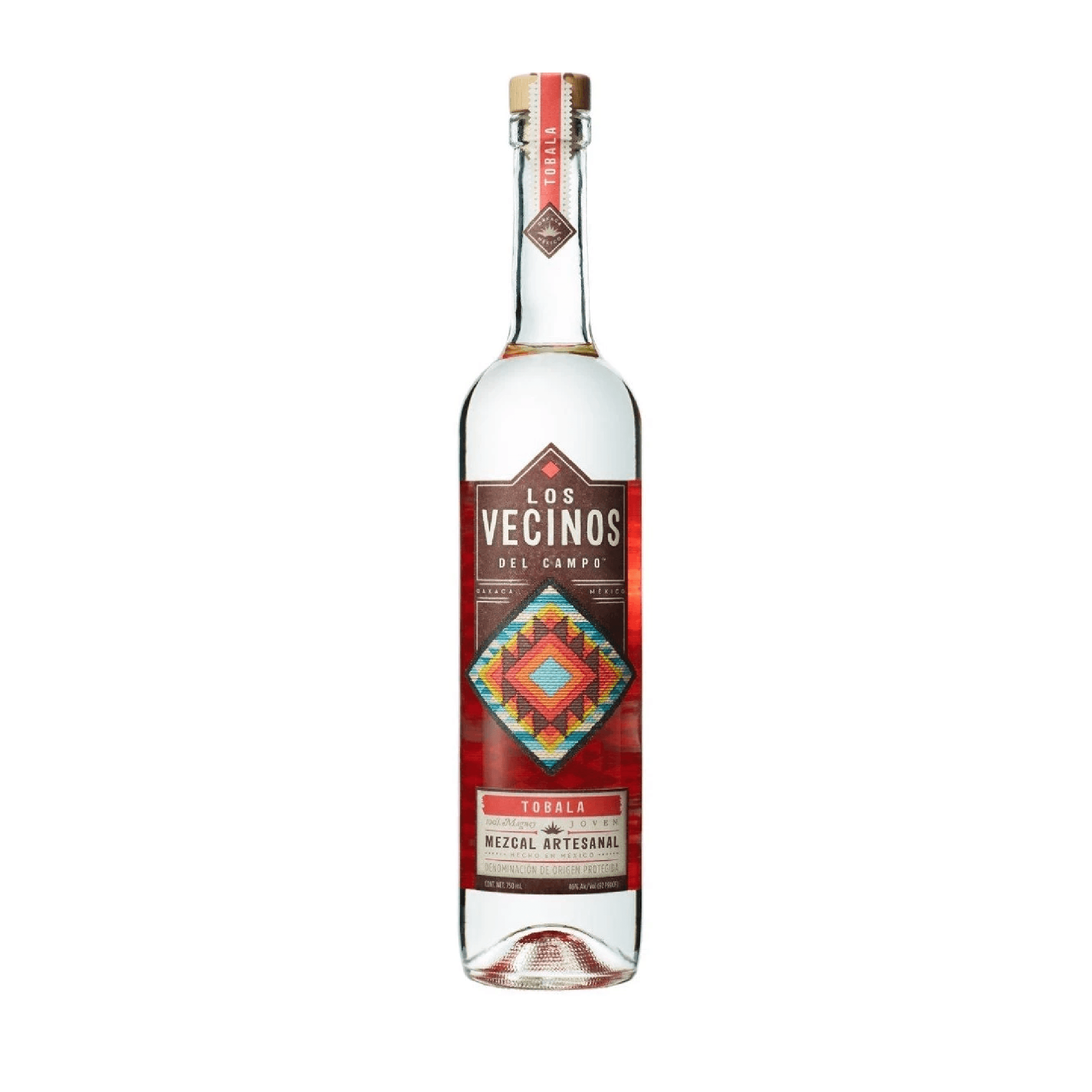 Bottle of Los Vecinos Del Campo Tobala Mezcal from Liquor Geeks, 750ml, with traditional label and dark glass bottle.
