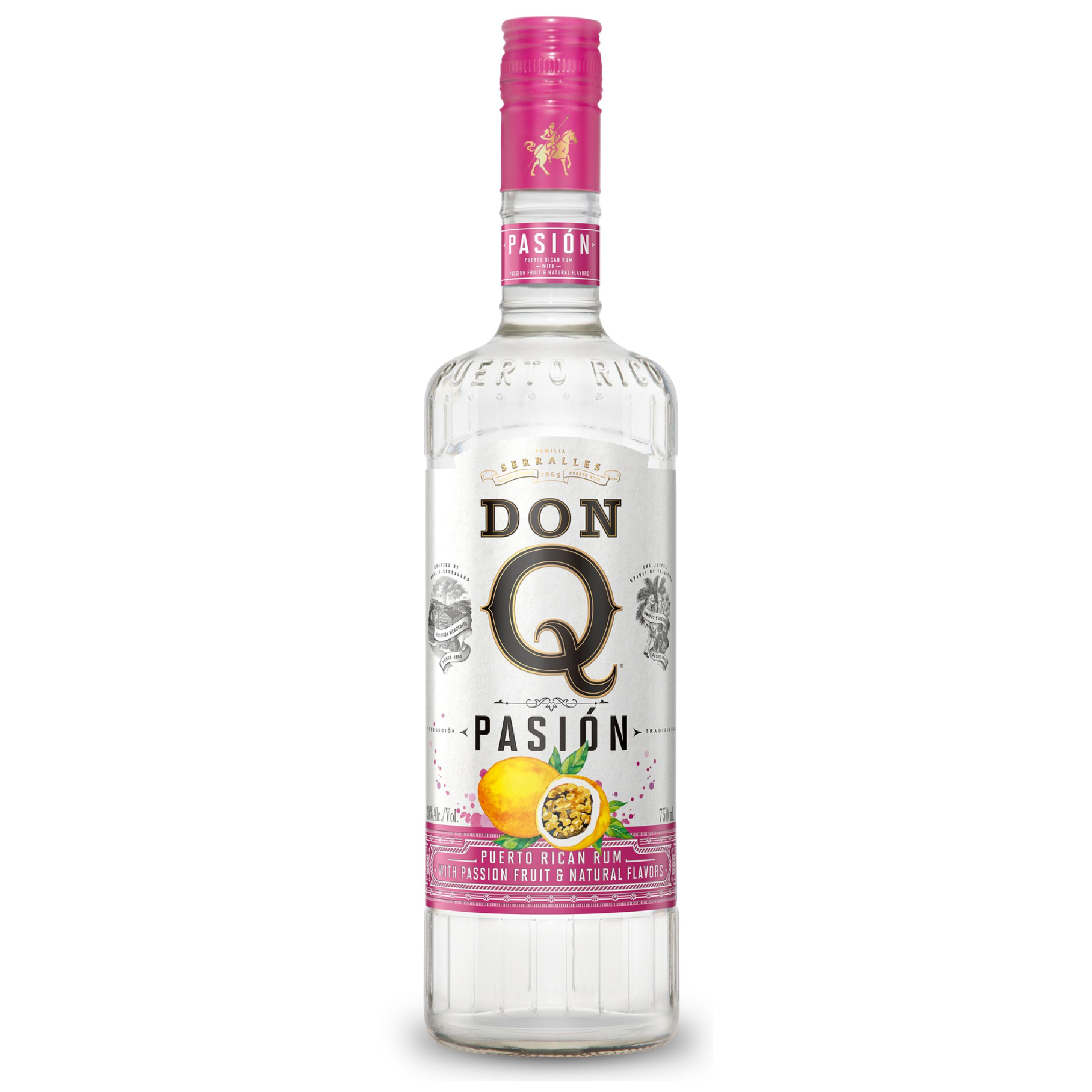 Don Q Pasion Rum bottle from Liquor Geeks, 750 ml, showcasing the dark rum with a distinctive label and packaging.
