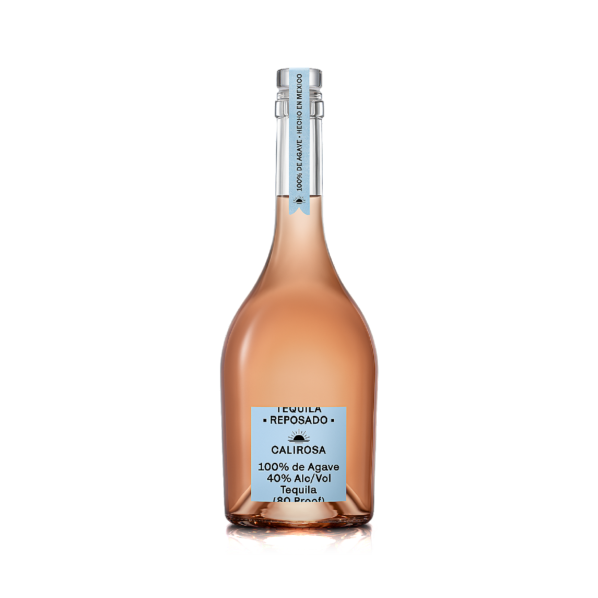 Calirosa Tequila Reposado bottle from Liquor Geeks, 750ml, with a clear glass bottle and label featuring gold accents and branding.