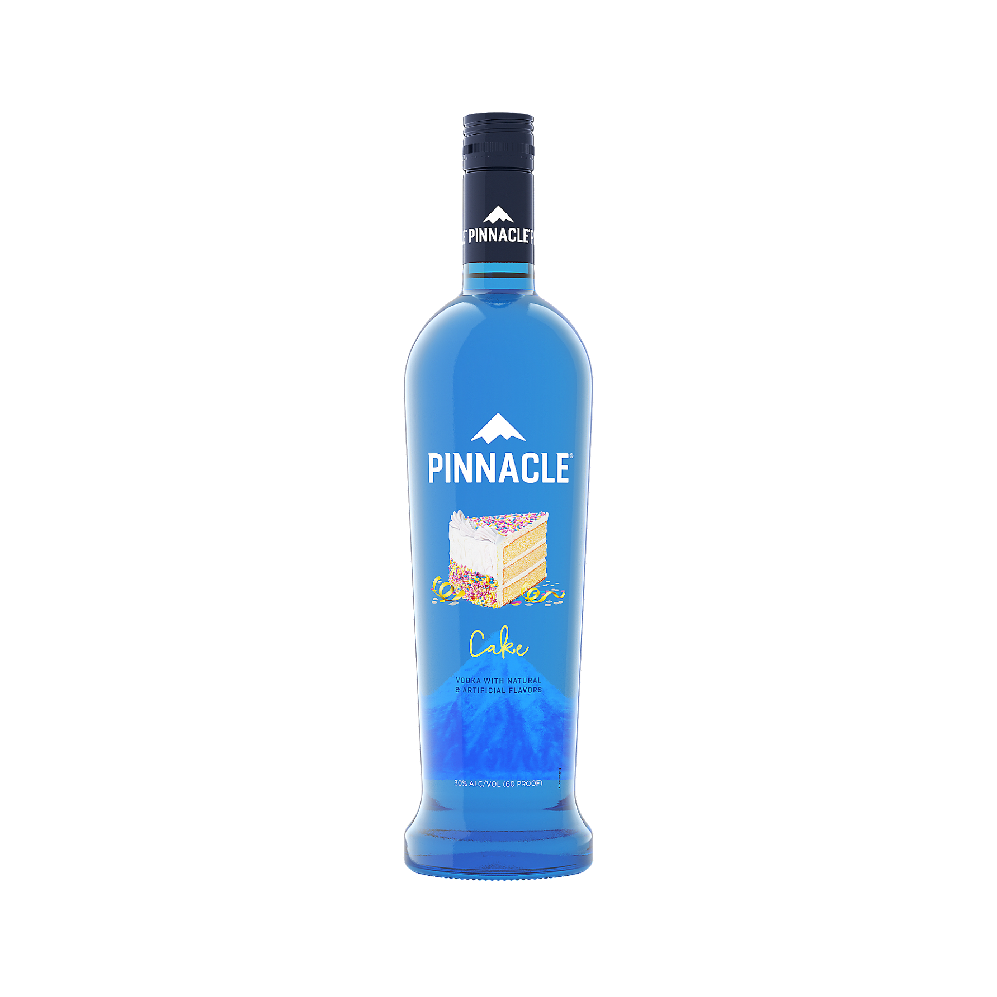 Liquor Geeks Pinnacle Cake Flavored Vodka bottle, 750ml, with clear label and distinctive packaging design.