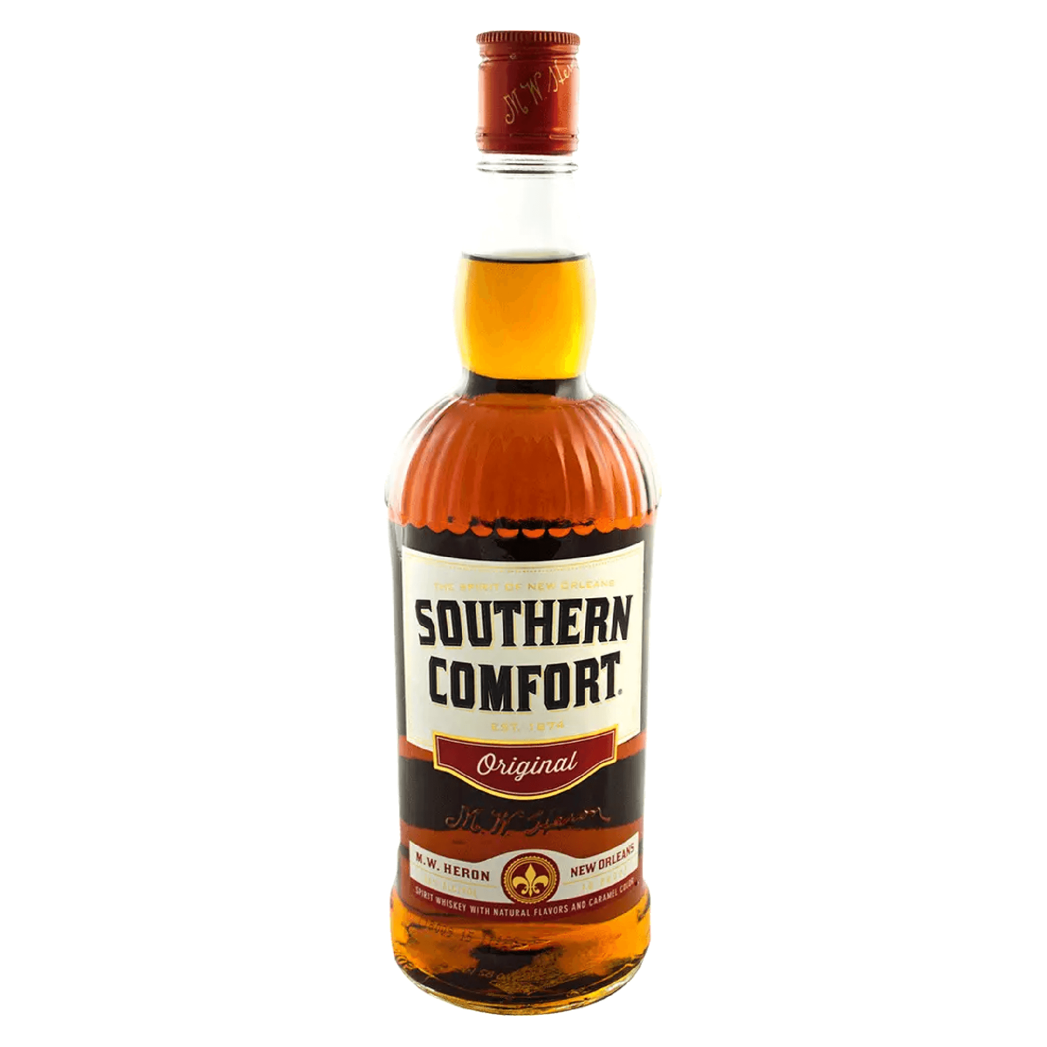 Southern Comfort Original Whiskey bottle from Liquor Geeks, 750ml, with amber-colored liquid and classic label design.
