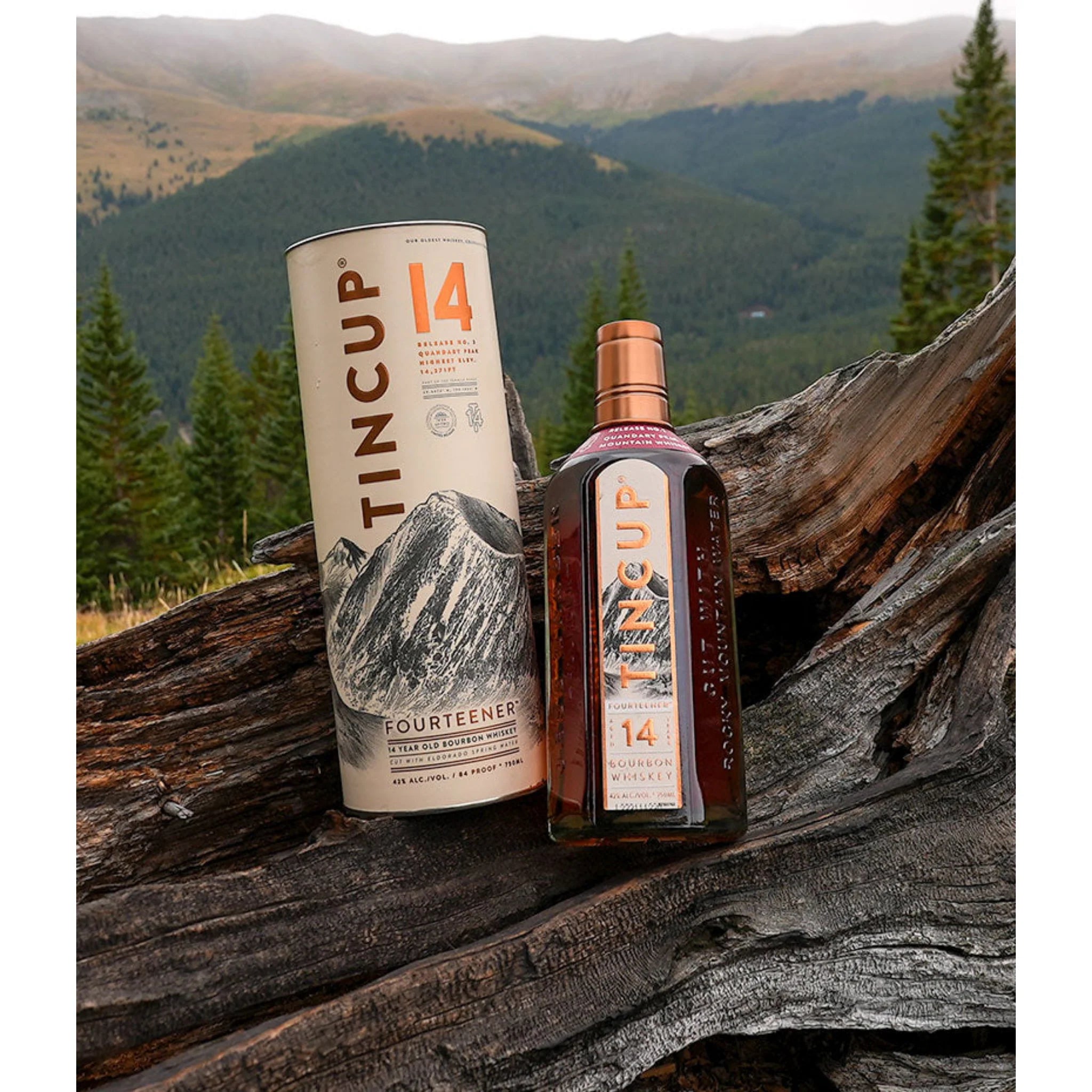 Bottle of Liquor Geeks Tincup 14 Year Bourbon Whiskey Release No. 3 in a 750ml bottle with a label featuring gold and black accents.