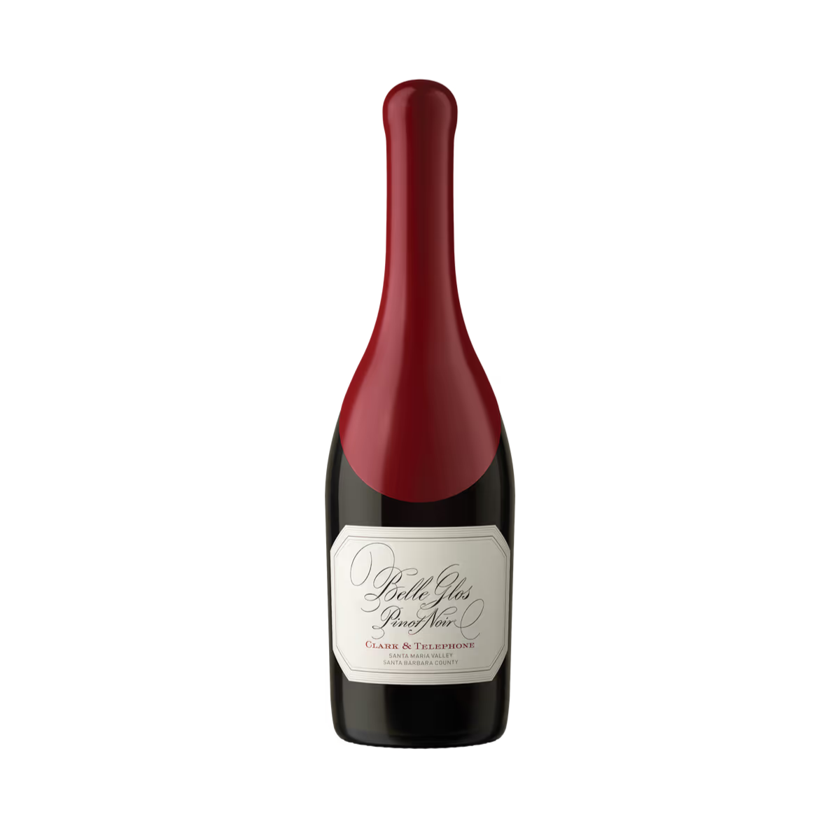 Bottle of Belle Glos Pinot Noir wine from Clark & Telephone Vineyard in Santa Maria Valley, 750ml, produced by Liquor Geeks.