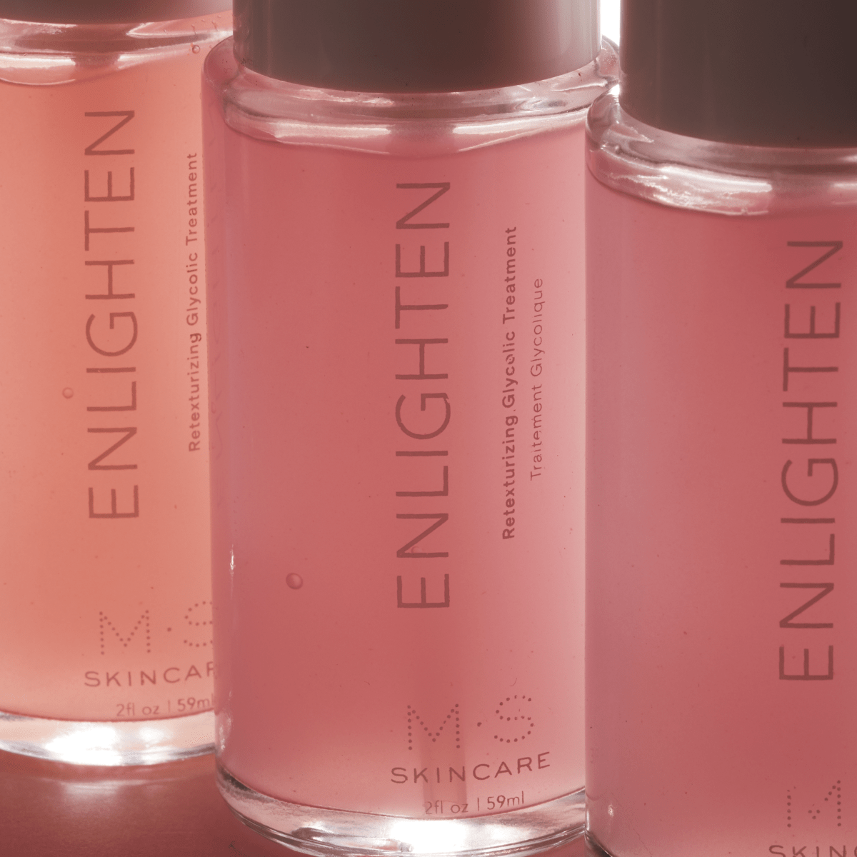 M.S Skincare Enlighten facial care product, featuring sleek packaging and a clean design, for brightening and skin health.