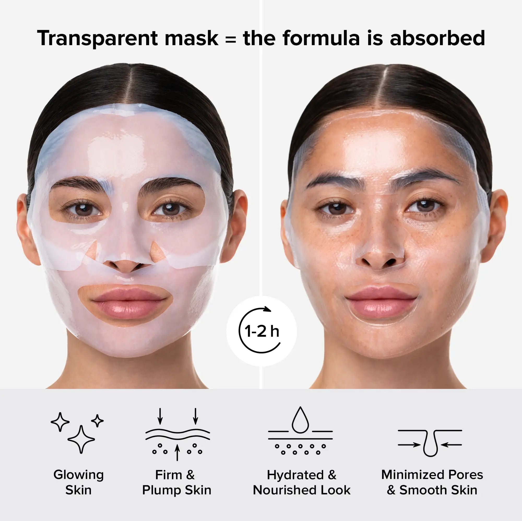 Maree Hydrogel Collagen Face Mask lying on a clean surface, showcasing its smooth, transparent gel texture for skincare.