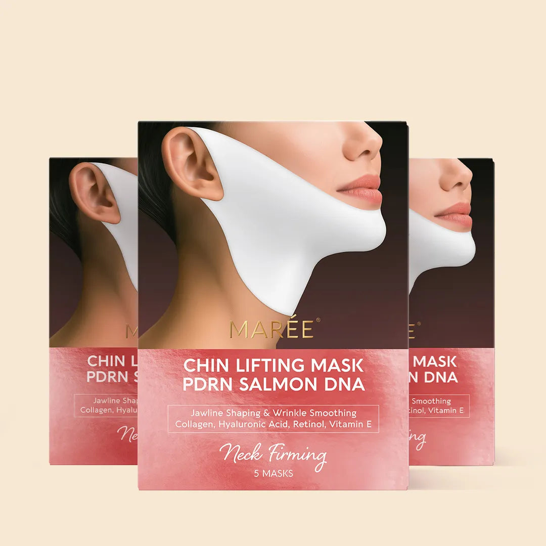 Maree PDRN V-line Lifting Mask with salmon DNA, showing the mask&